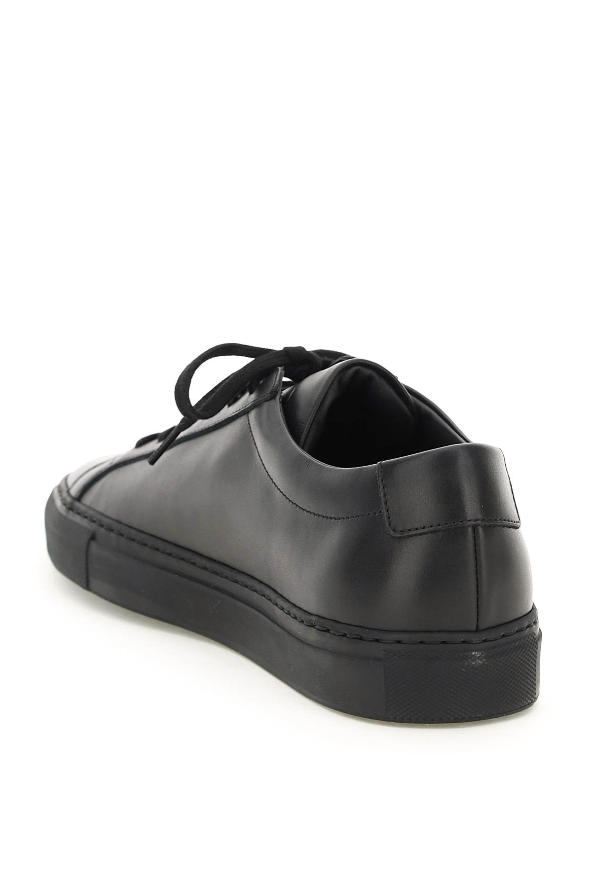 Shop Common Projects Black Leather Achilles Sneakers
