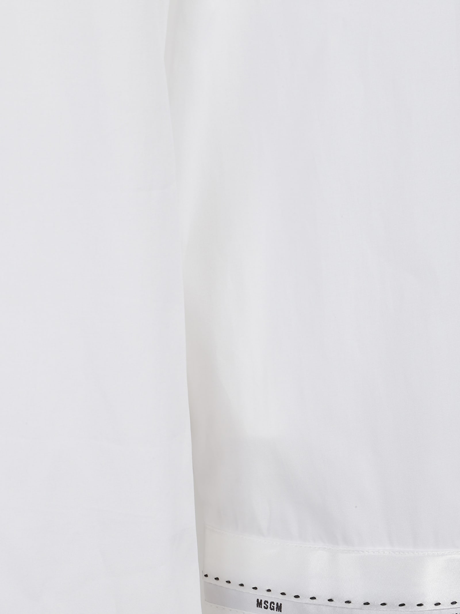 Msgm Button-down Regular Cut Shirt With Minimalist Design In White