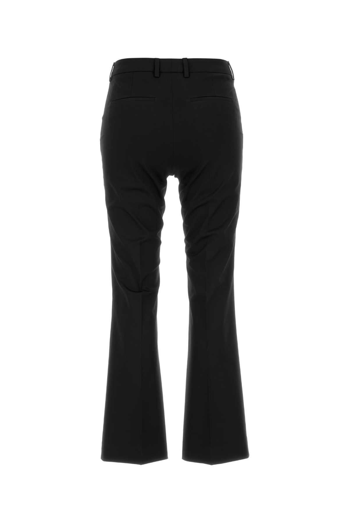 Pt Torino Black Mini Flare Pants In Stretch Fabric Woman In Nero