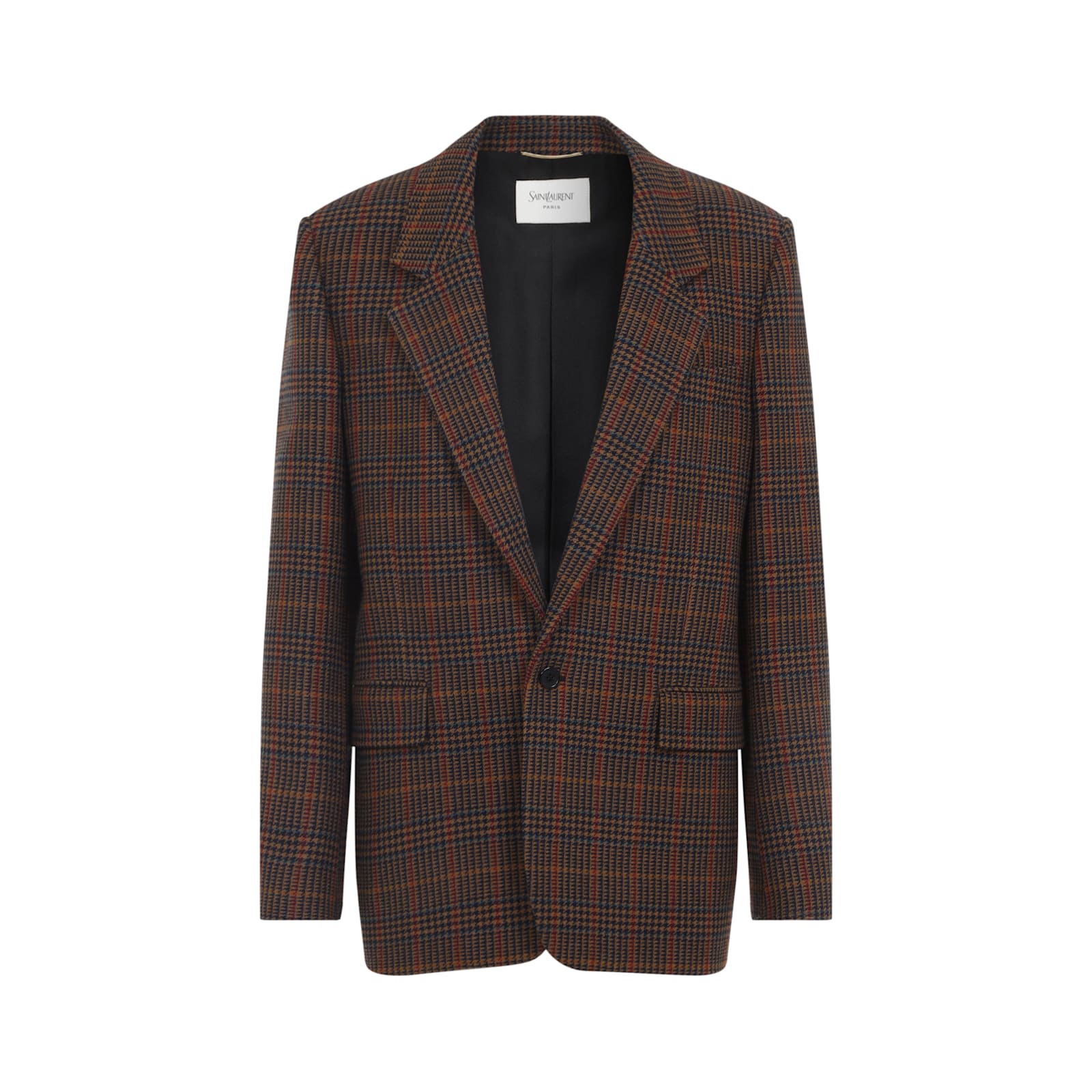 Saint Laurent Embroidered Wool Blazer In Multi