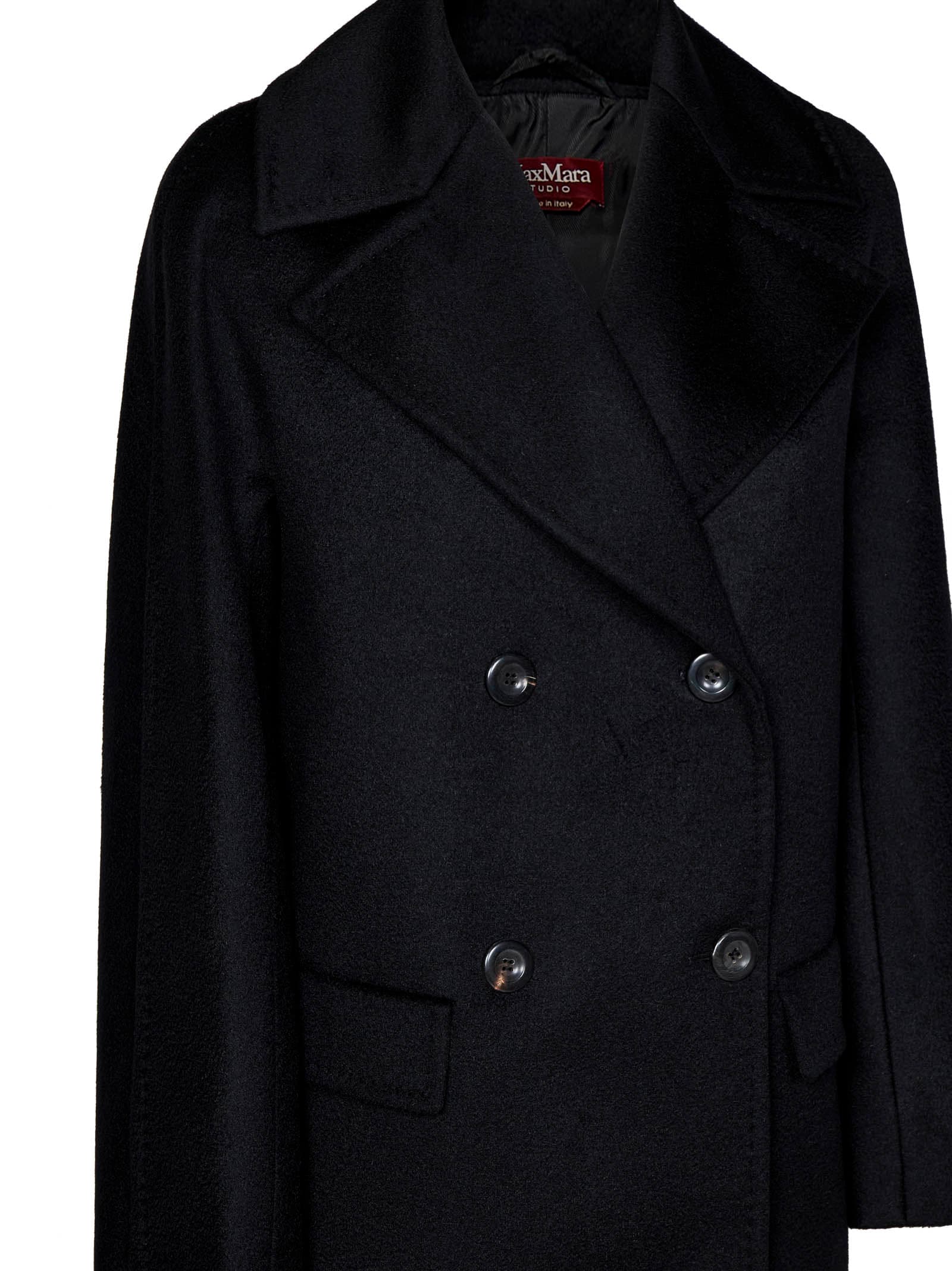 Shop Max Mara Maxmara Studio Coat In Black