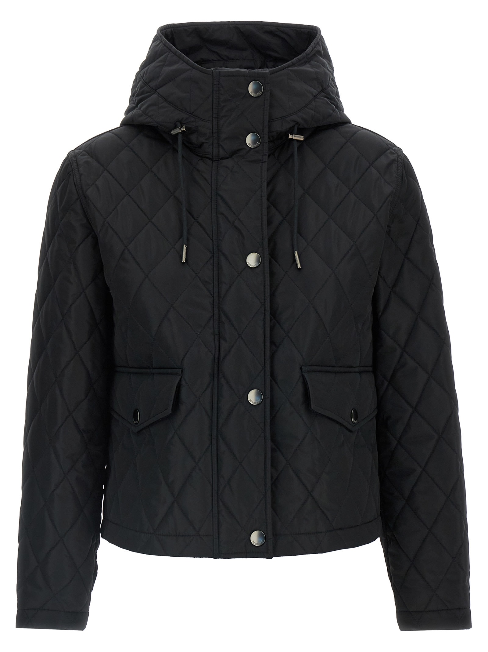 Burberry Quilted Nylon Cropped Jacket In Black
