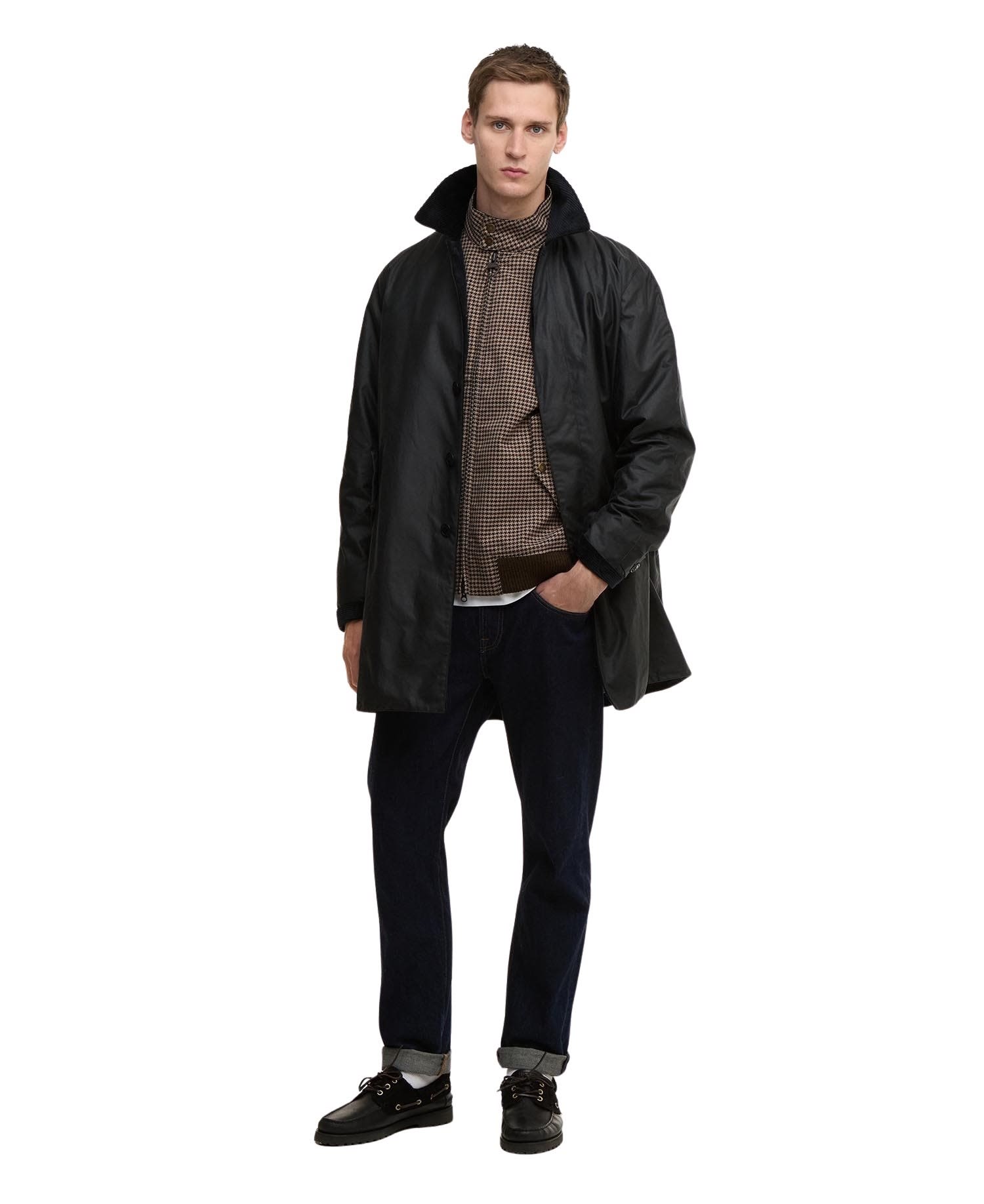 Baracuta X Barbour Corduroy-collar Coat In Black