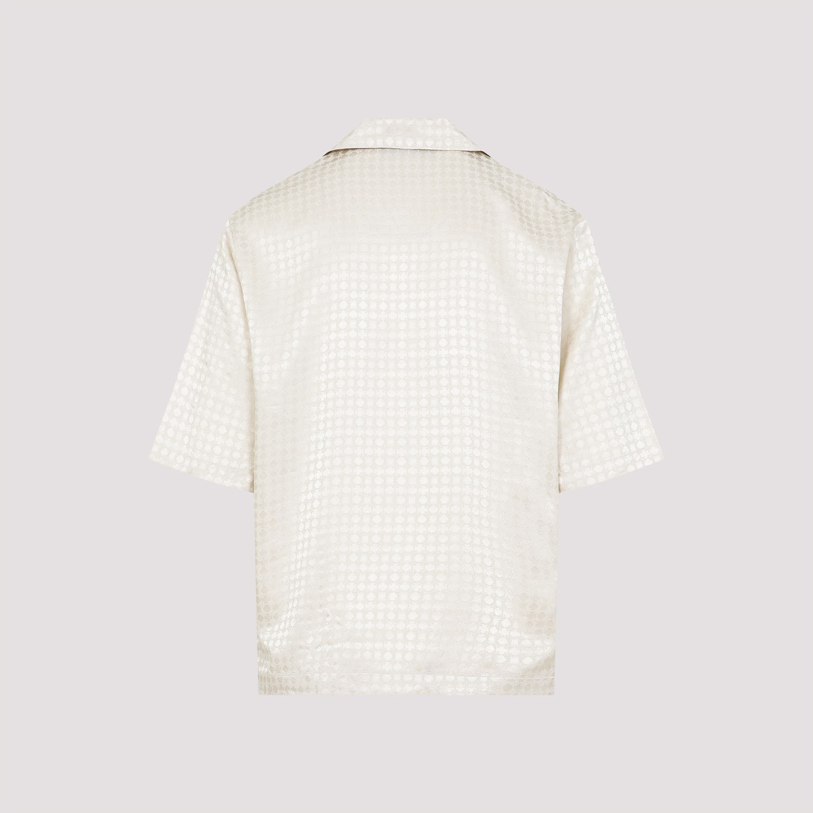 Amiri Embroidered Satin Shirt With Chest Pockets In White