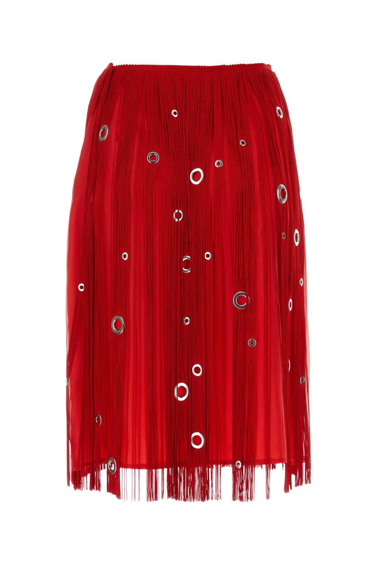 Shop Prada Red Organza Skirt In Rosso