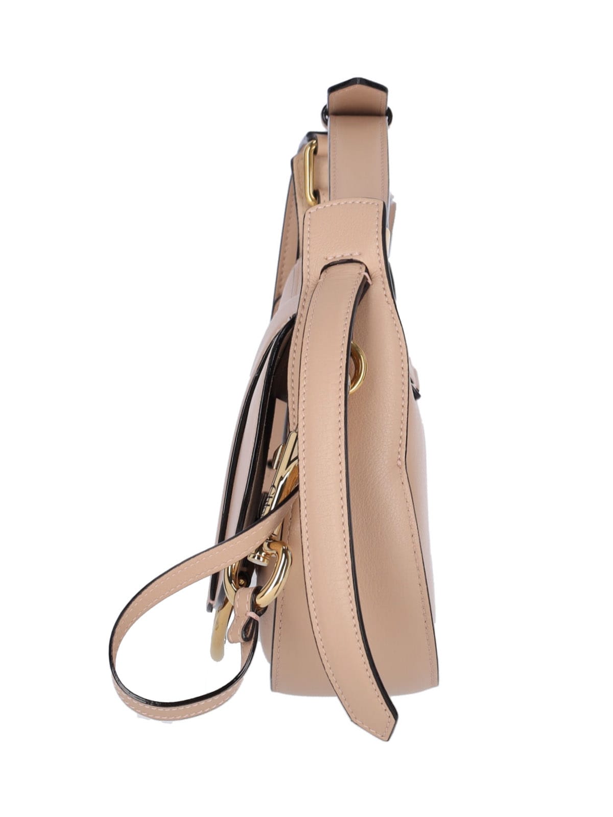 Chloé Floral Grey Calfskin Bag With Adjustable Shoulder Strap In Beige