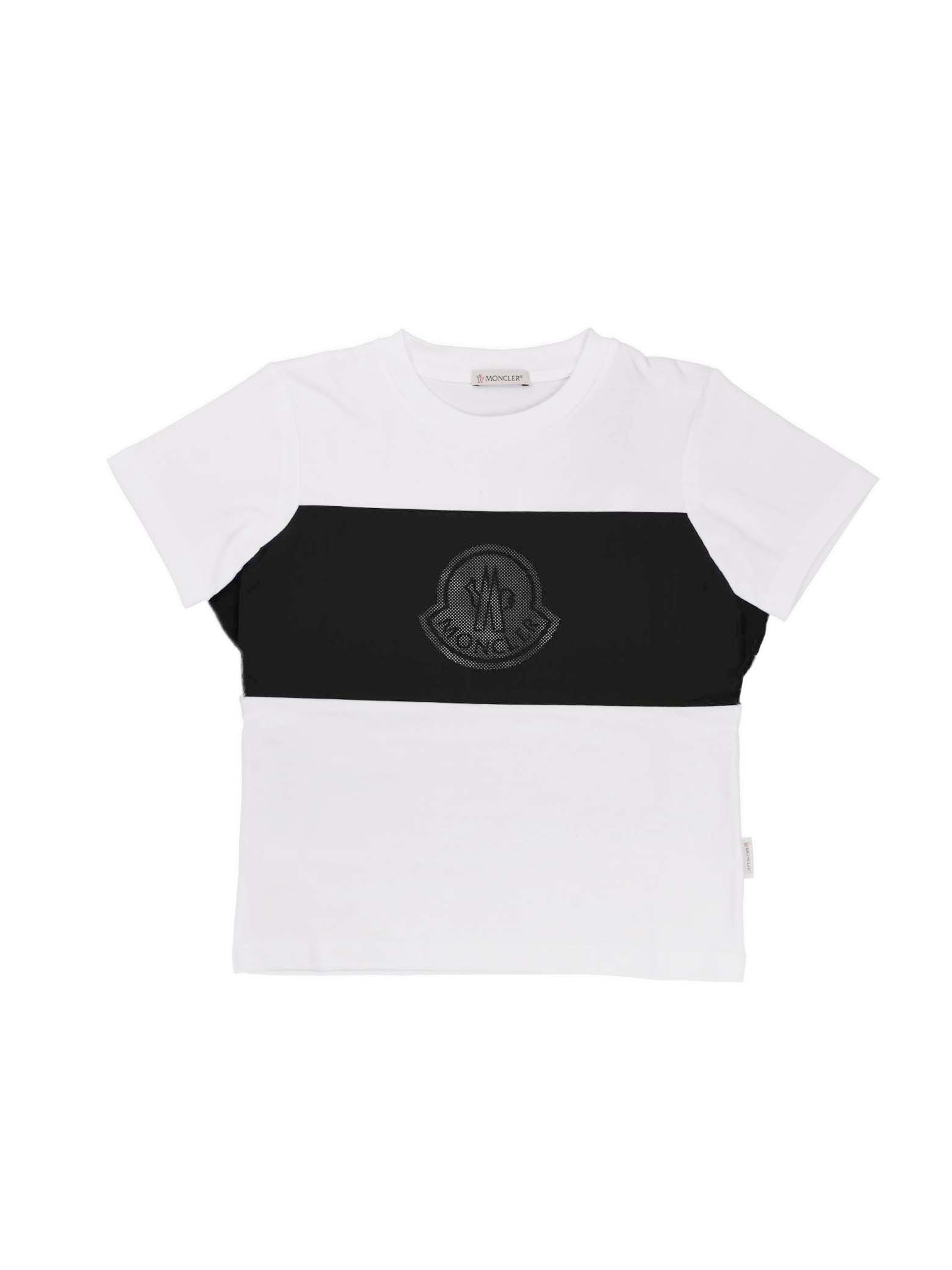 Moncler Black And White Short Sleeve T Shirt