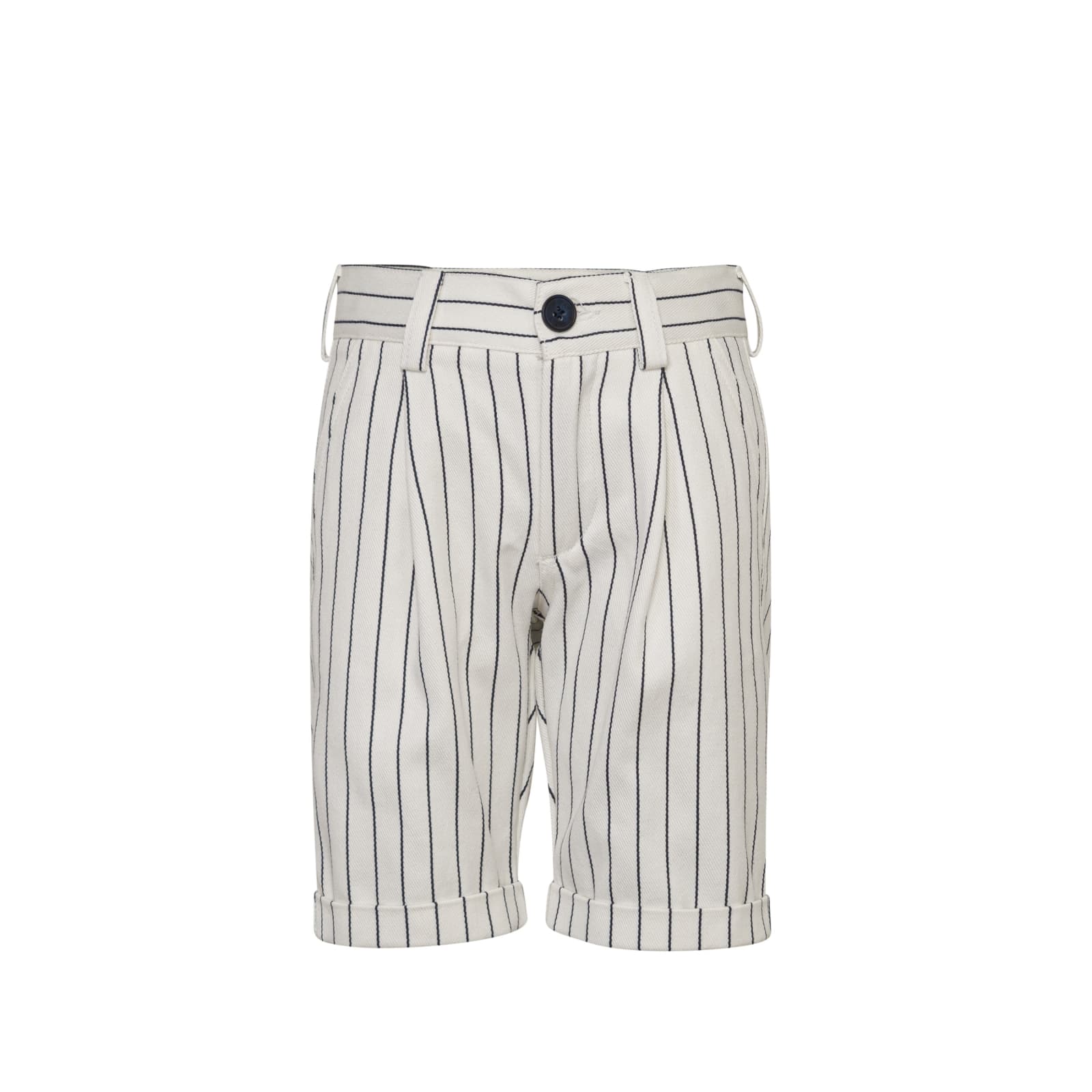 Fay Kids' Striped Shorts In Cream