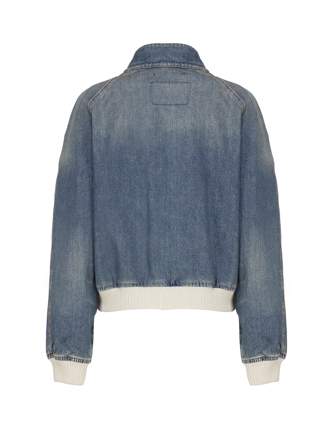 Golden Goose Bomber Jacket In Denim In Blue