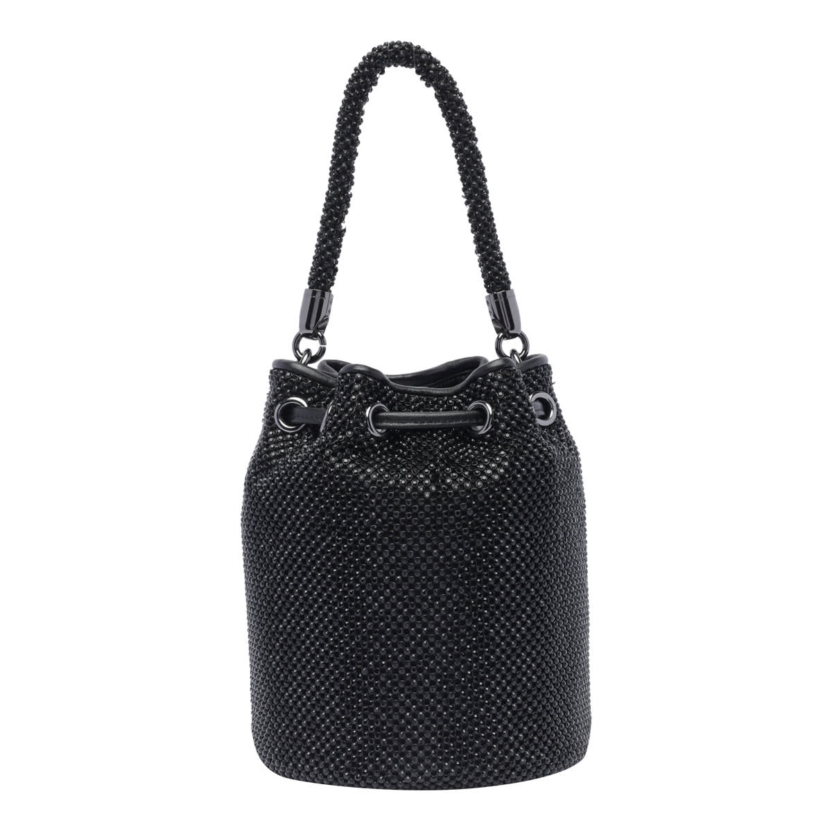 Shop Marc Jacobs The Rhinestone Mini Bucket Bag In Black