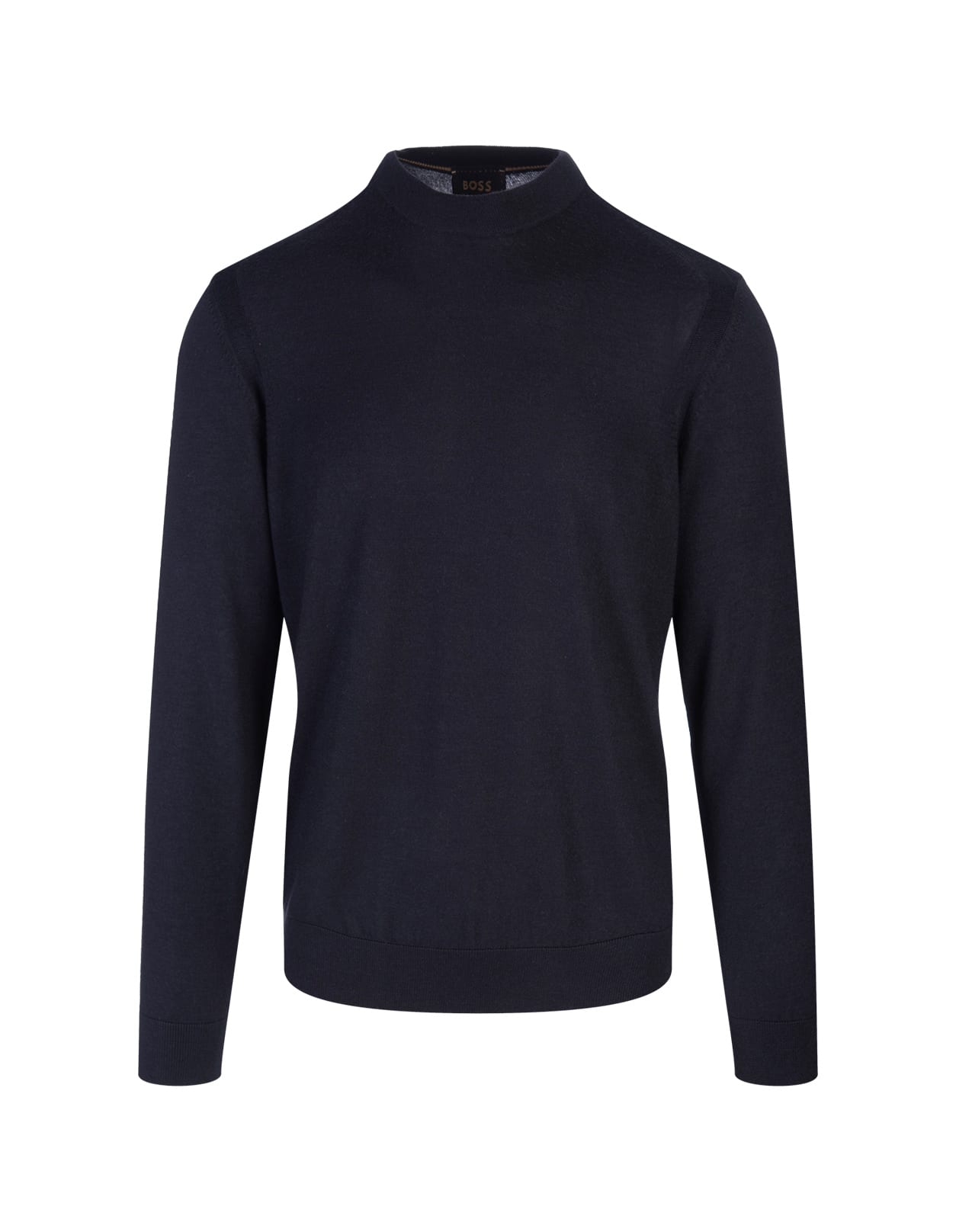 Shop Hugo Boss Dark Blue Silk, Wool And Cashmere Regular Fit Sweater