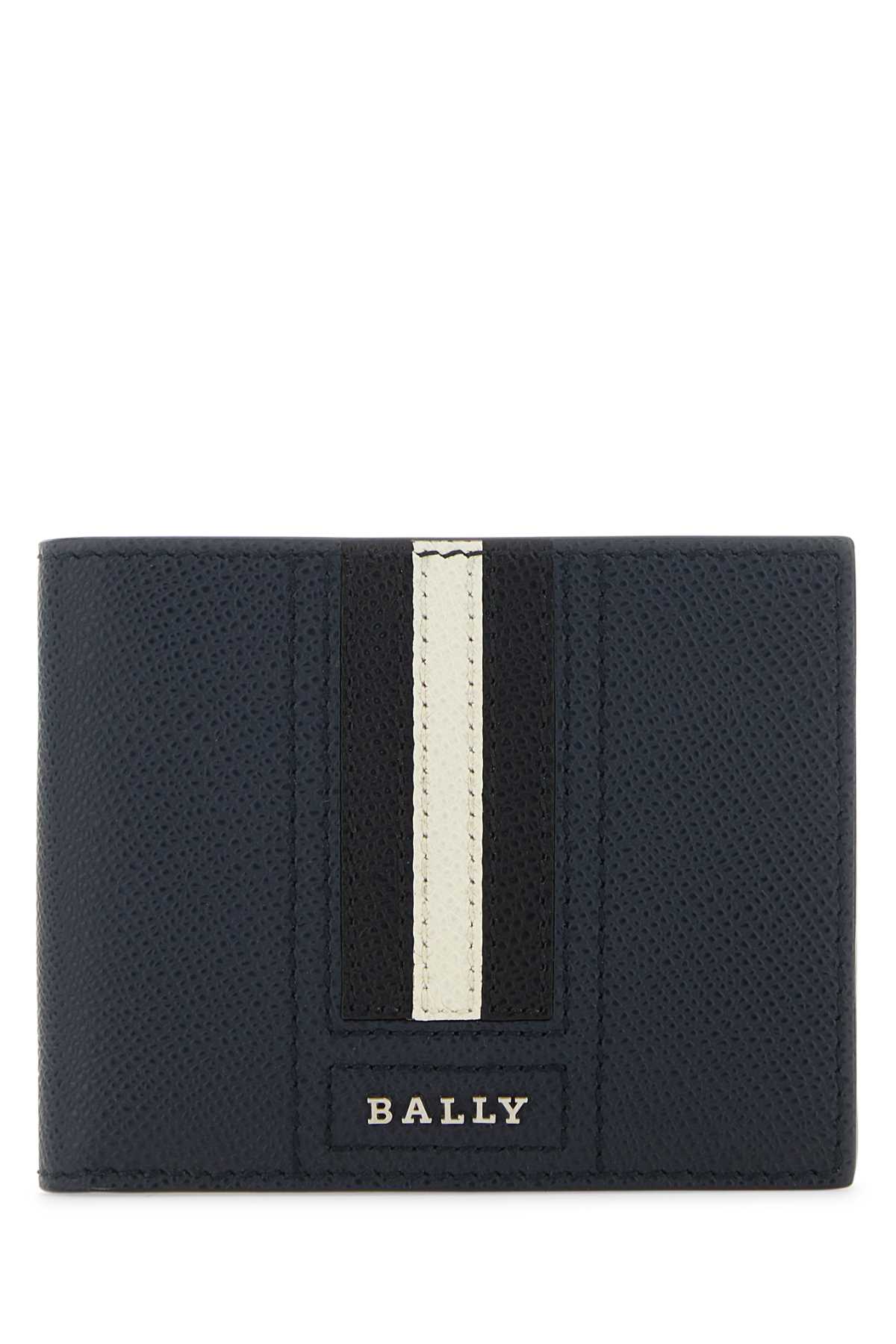 Bally Navy Blue Leather Wallet In Newblue