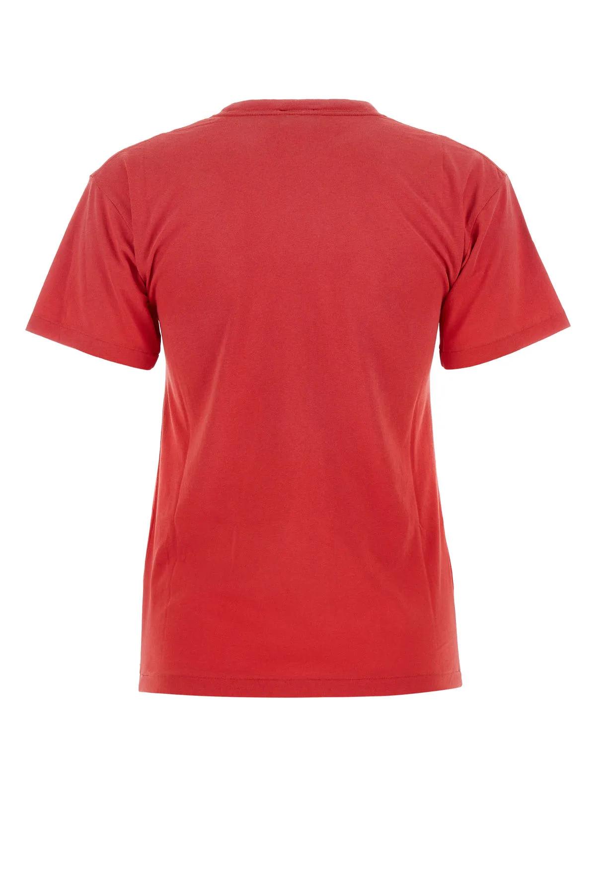 Shop Ralph Lauren Red Cotton T-shirt In Sunrise Red