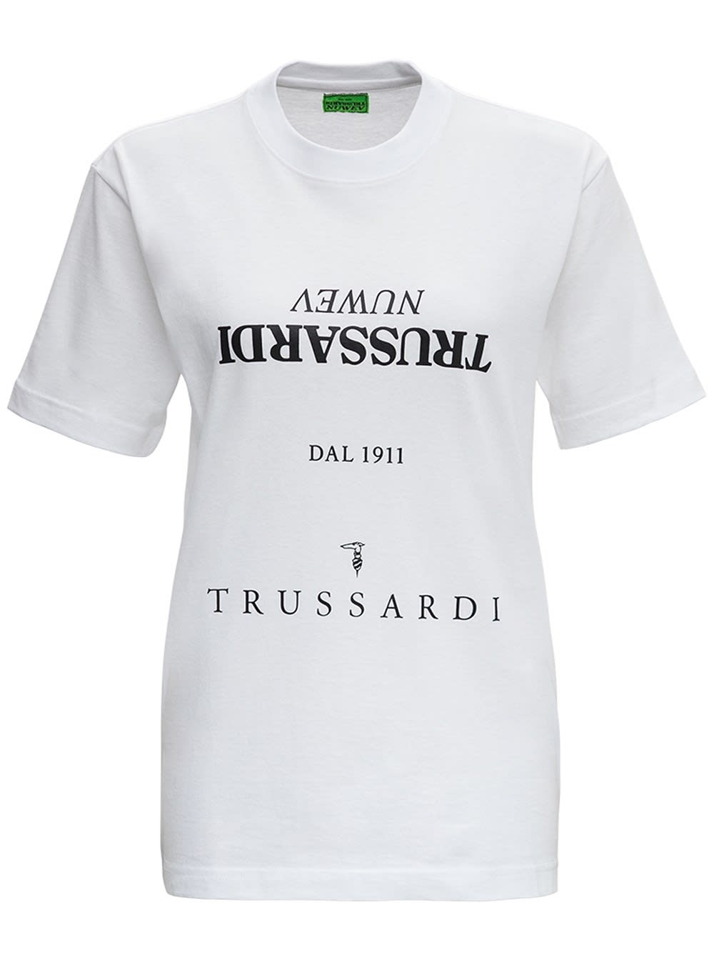 Trussardi White Jersey Multi-logot-shirt