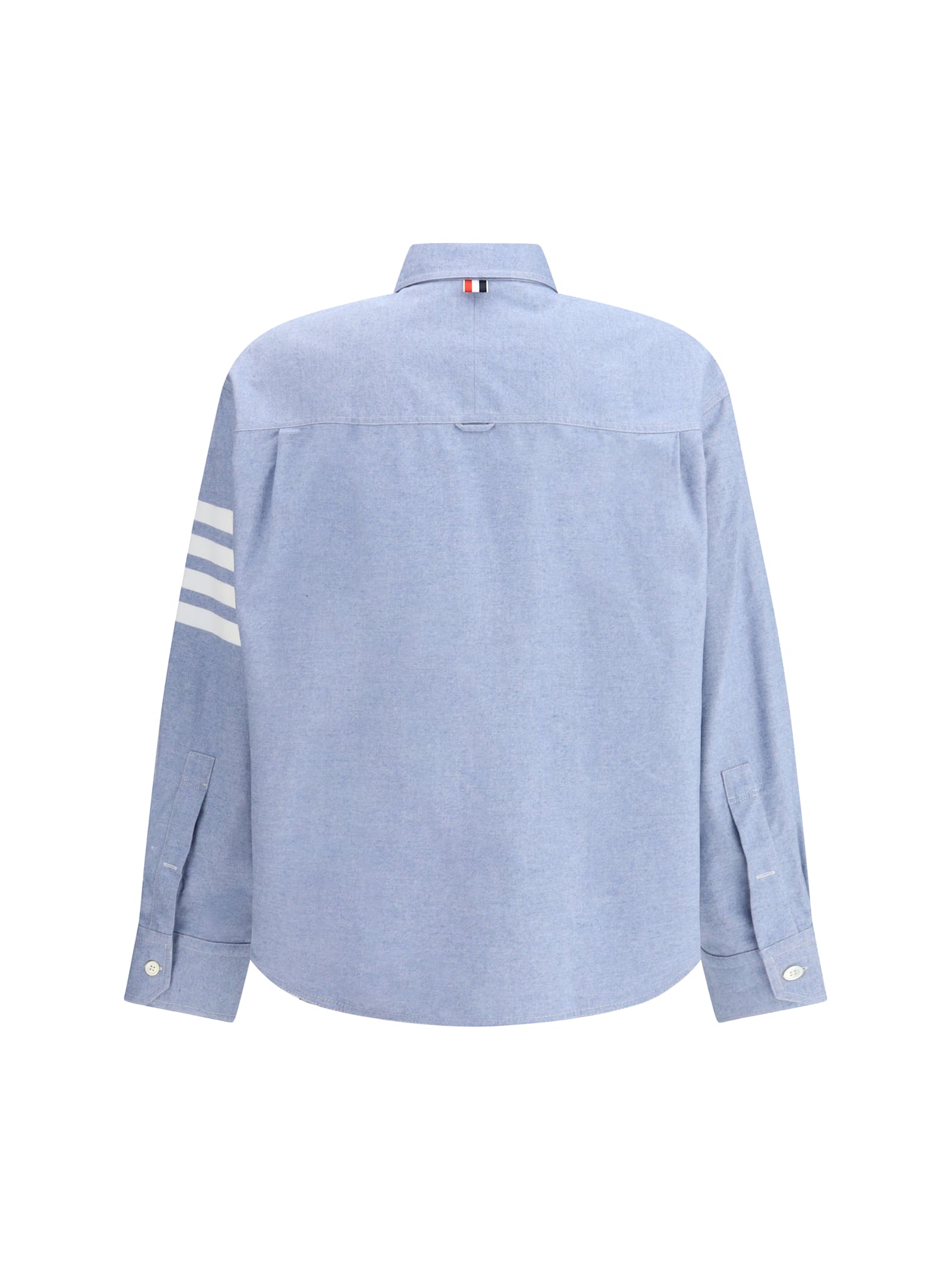 Thom Browne Flannel 4-bar Shirt In Blue