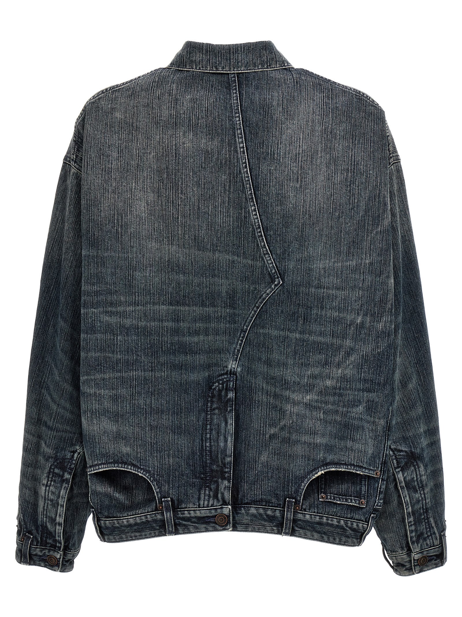 Balenciaga Deconstructed Jacket In Dark Blue In Denim