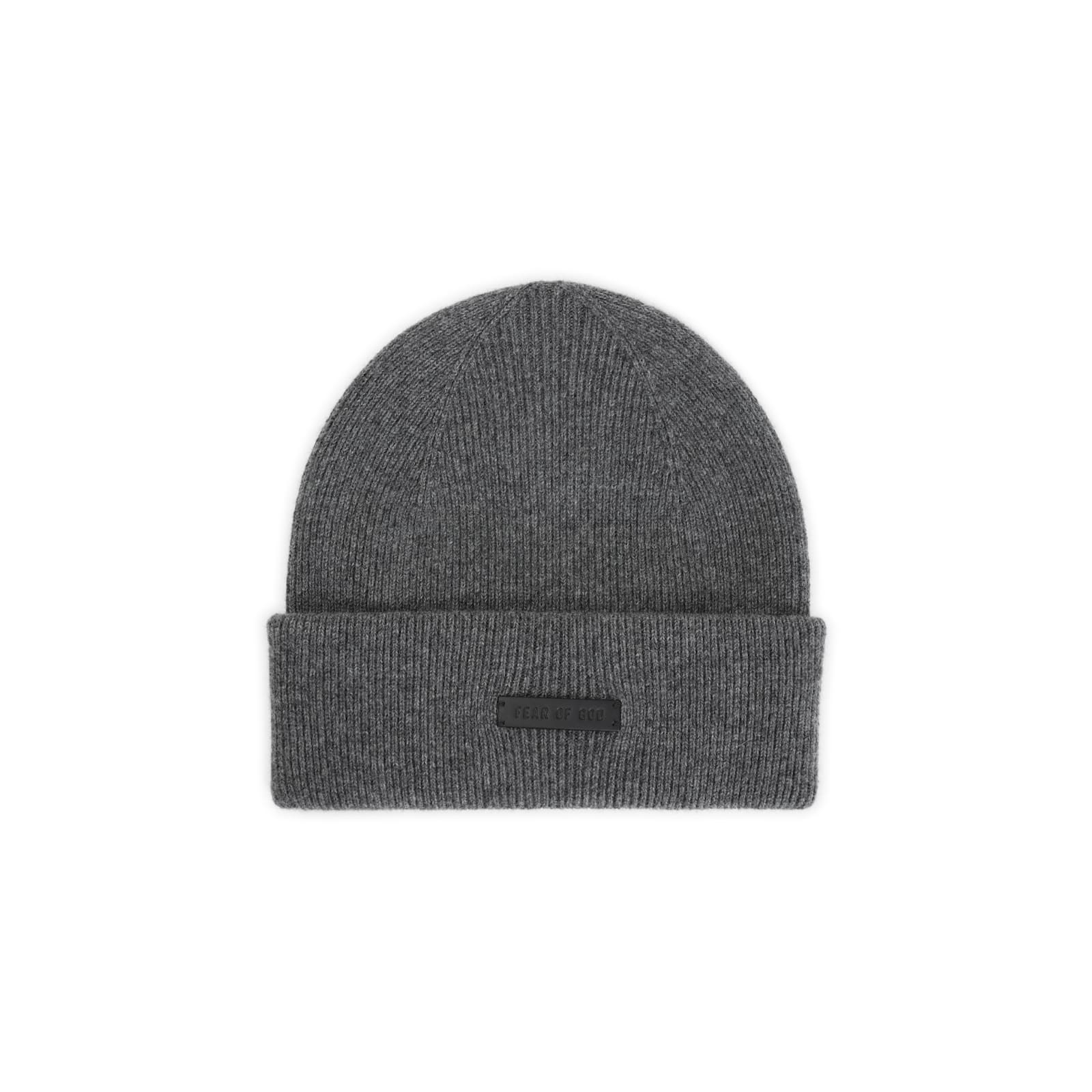 Fear Of God Logo Cashmere Beanie In Granite