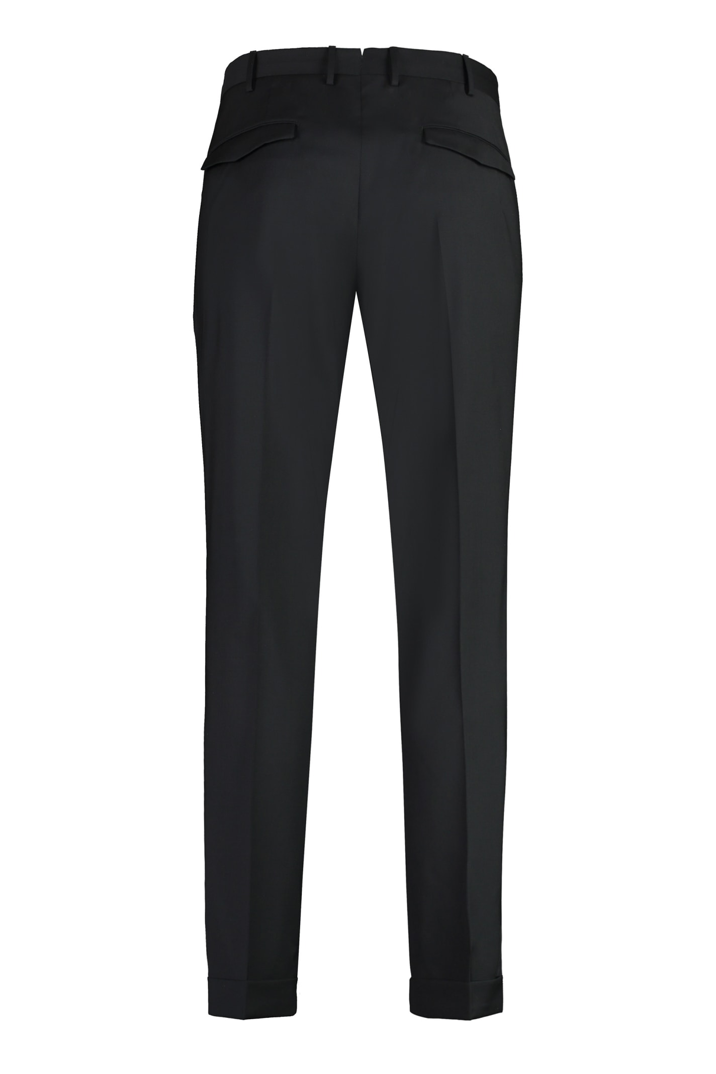 Shop Pt01 Virgin Wool Trousers In Black