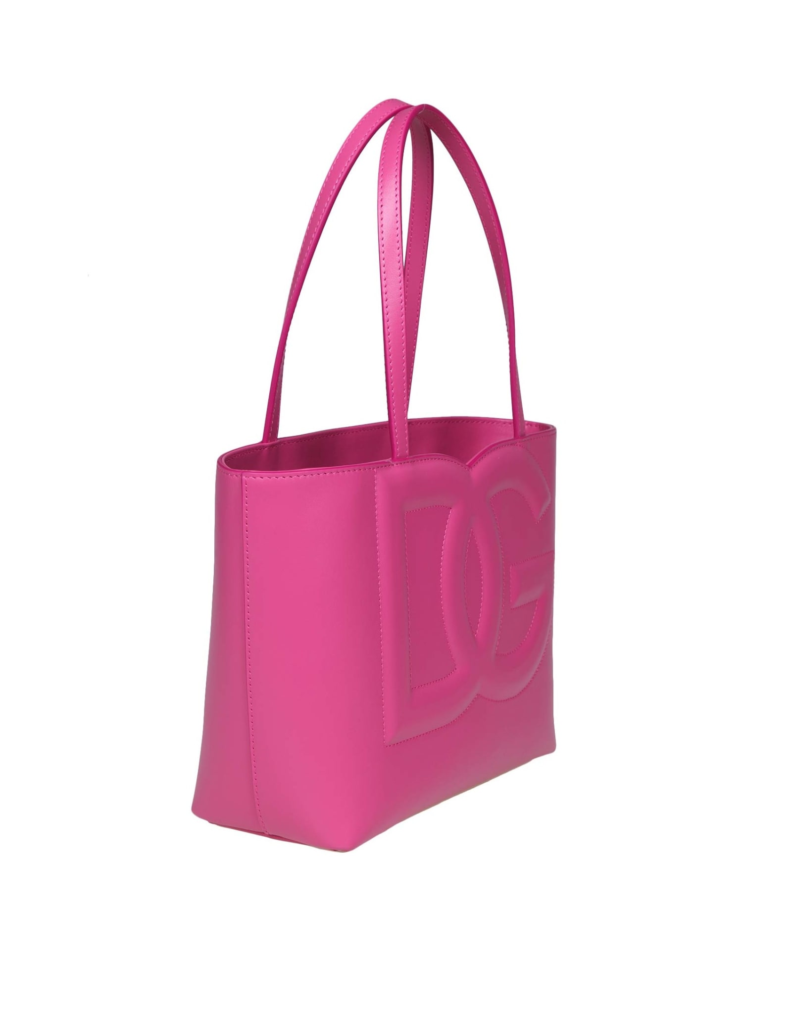 Shop Dolce & Gabbana Small Shopping Bag With Dg Logo In Lilac