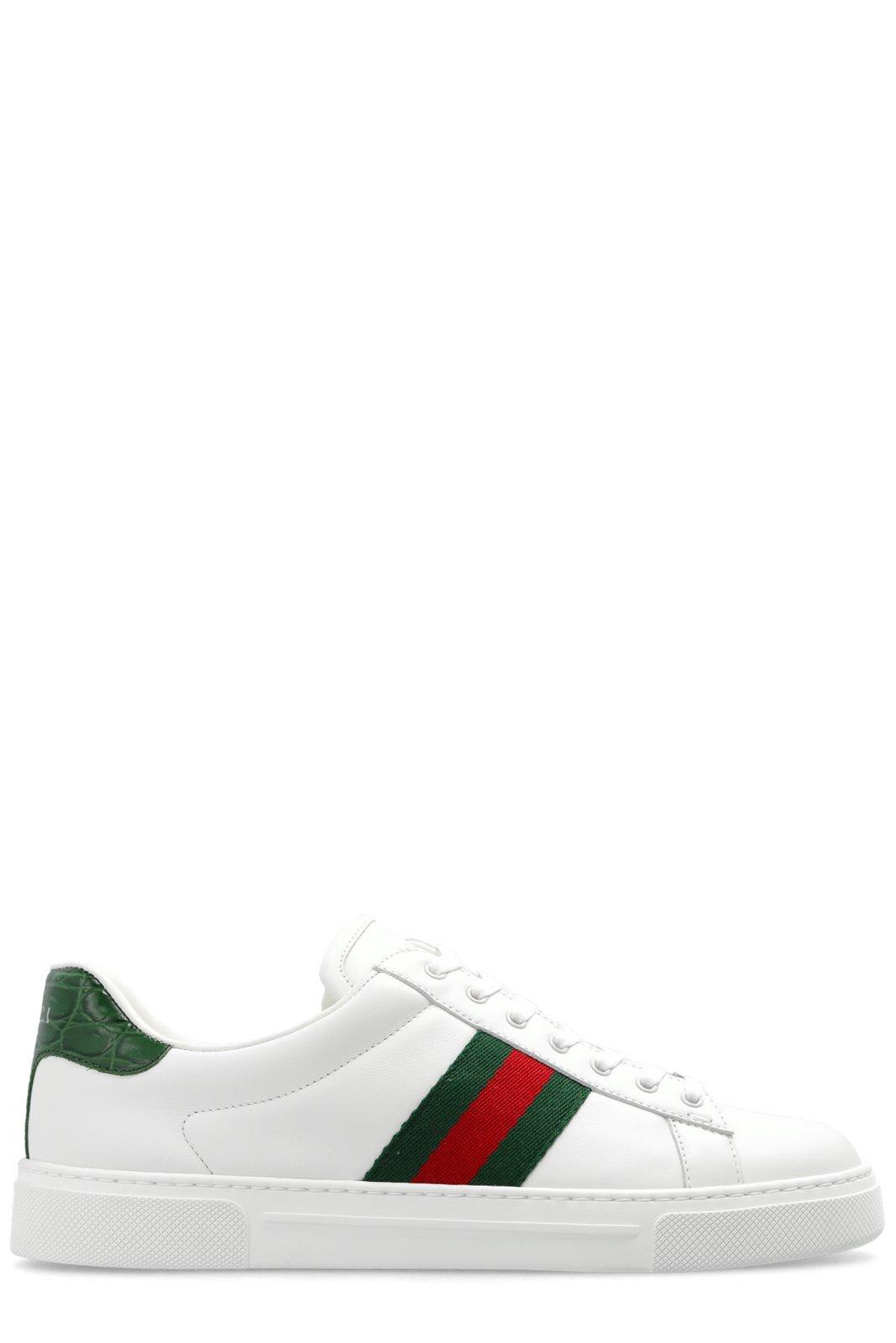 Shop Gucci Ace Low-top Sneakers In Green Ace