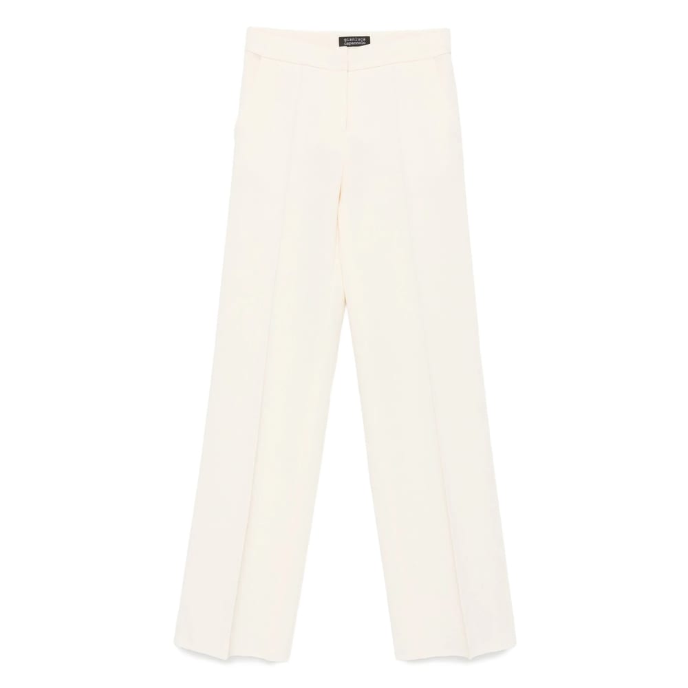 Gianluca Capannolo Pleated Zipper Casual Pants In White