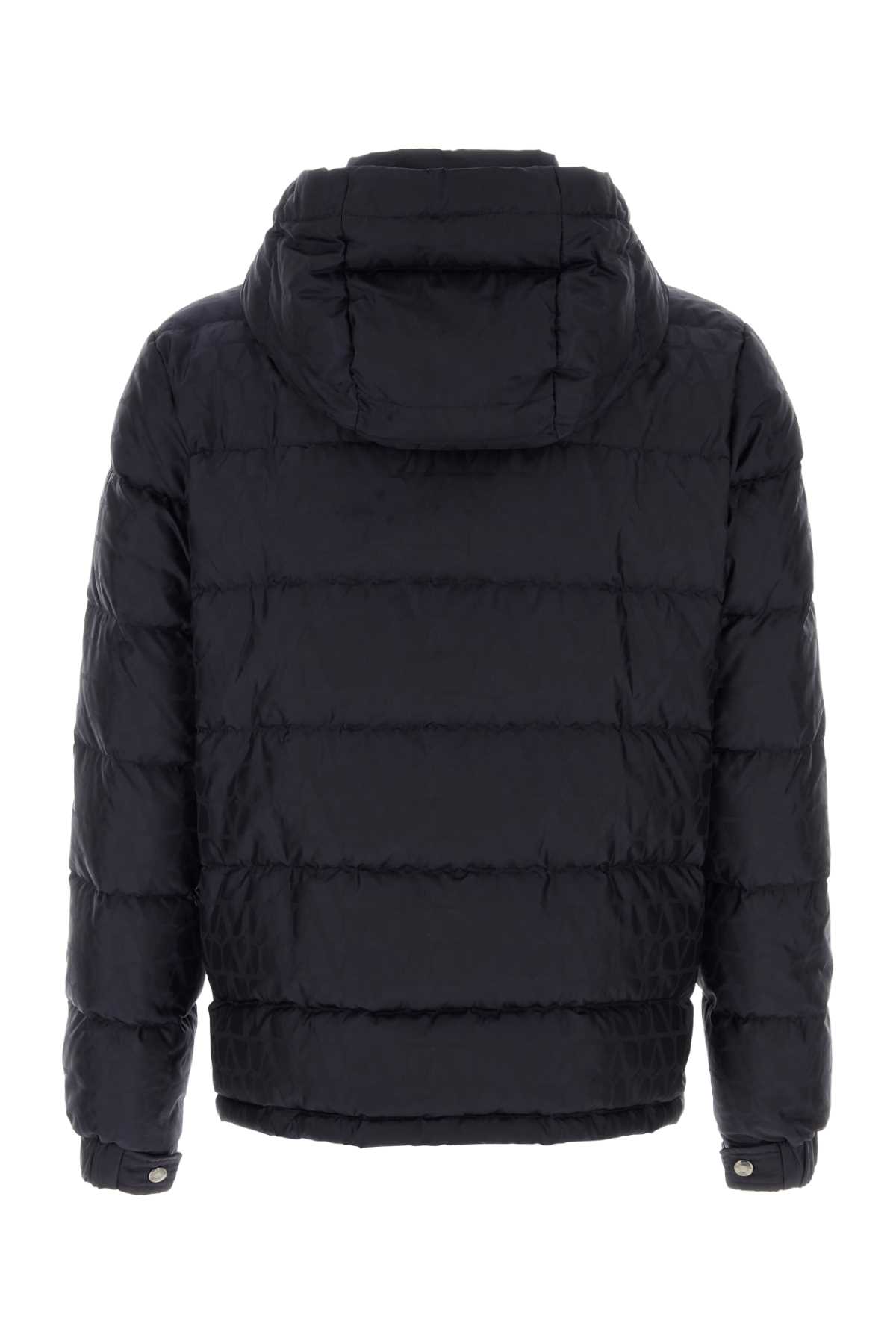 Valentino Iconographe Padded Jacket Hood In Sttoileiconographnavynavy