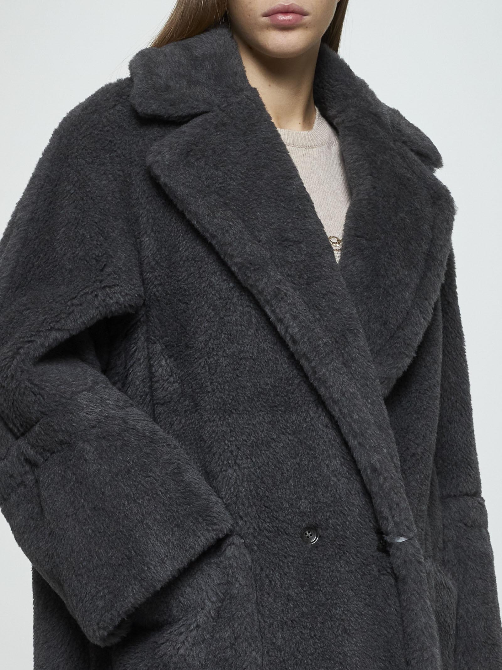 Shop Max Mara Kadiak Wool-blend Teddy Coat In Avio