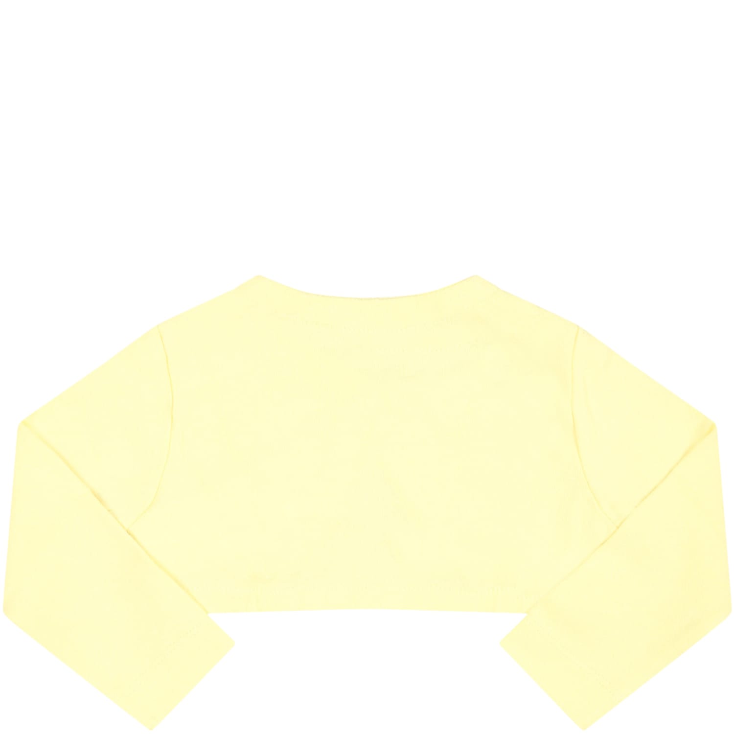 Shop Monnalisa Yellow Cardigan For Baby Girl With Logo