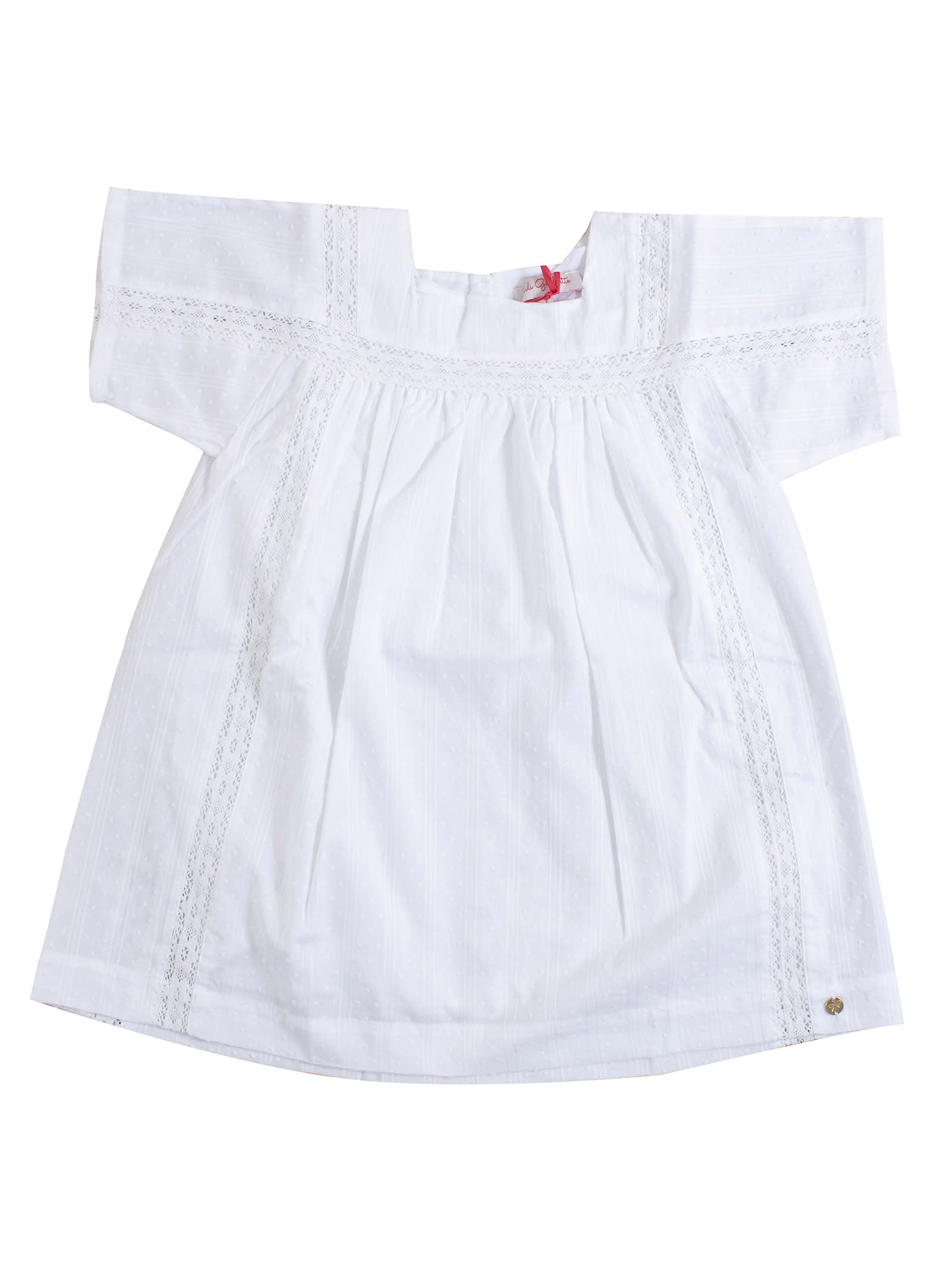 Lili Gaufrette Little Girl Dress With Embroidery