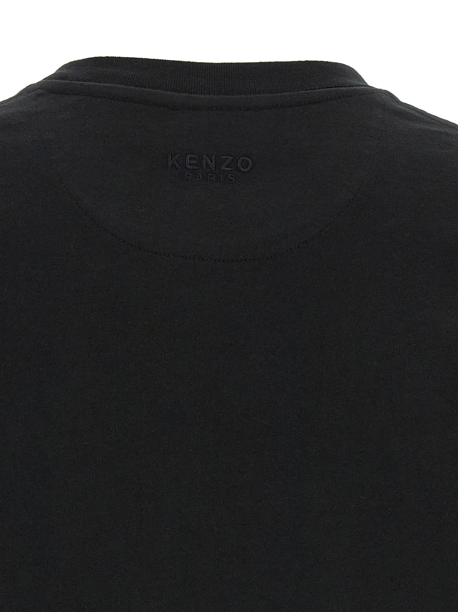Kenzo Tiger Spirit Gots Crew Neck T Shirt In Black