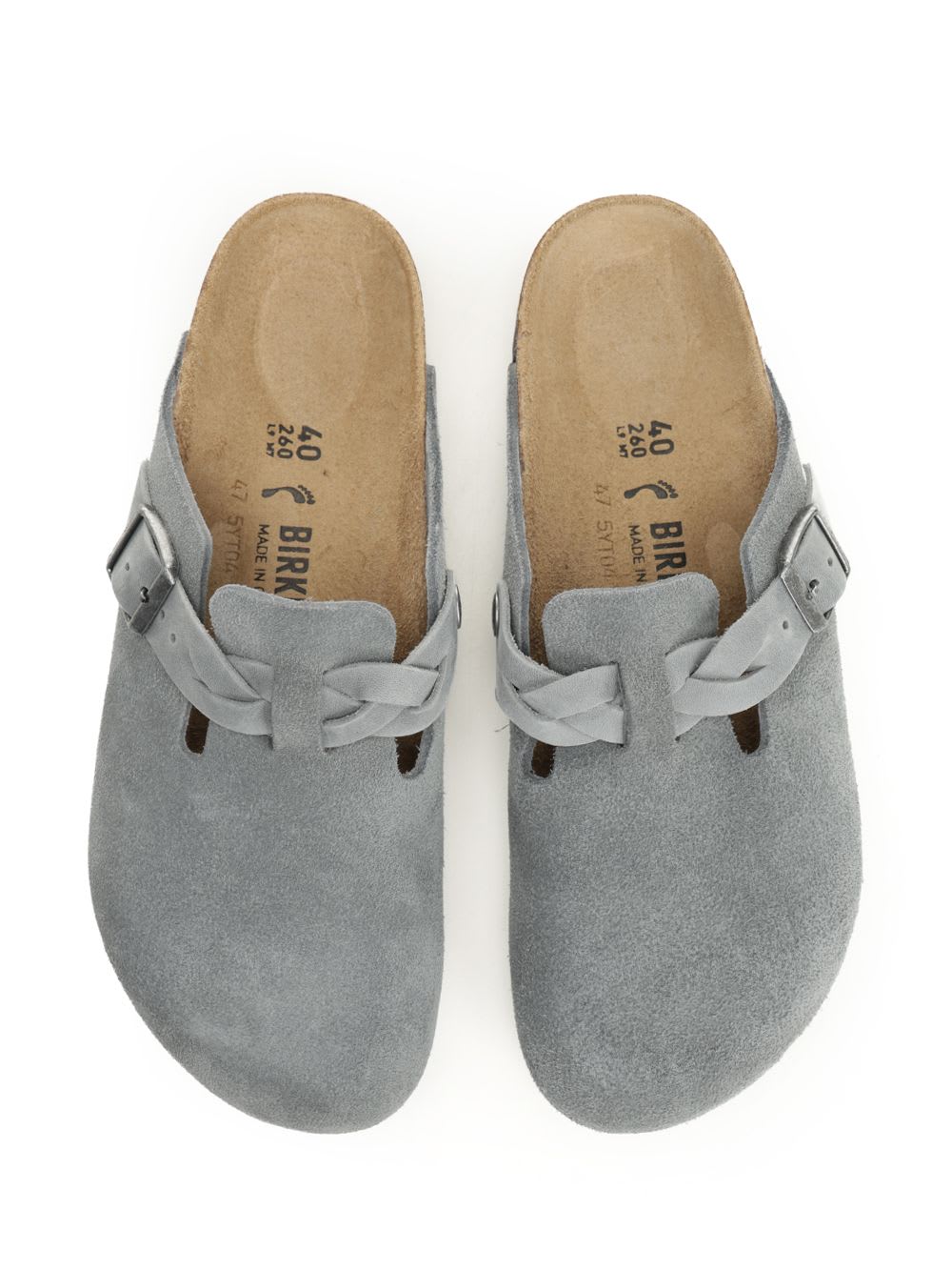 Birkenstock Slipper Boston Braided Colour Basalt Gray