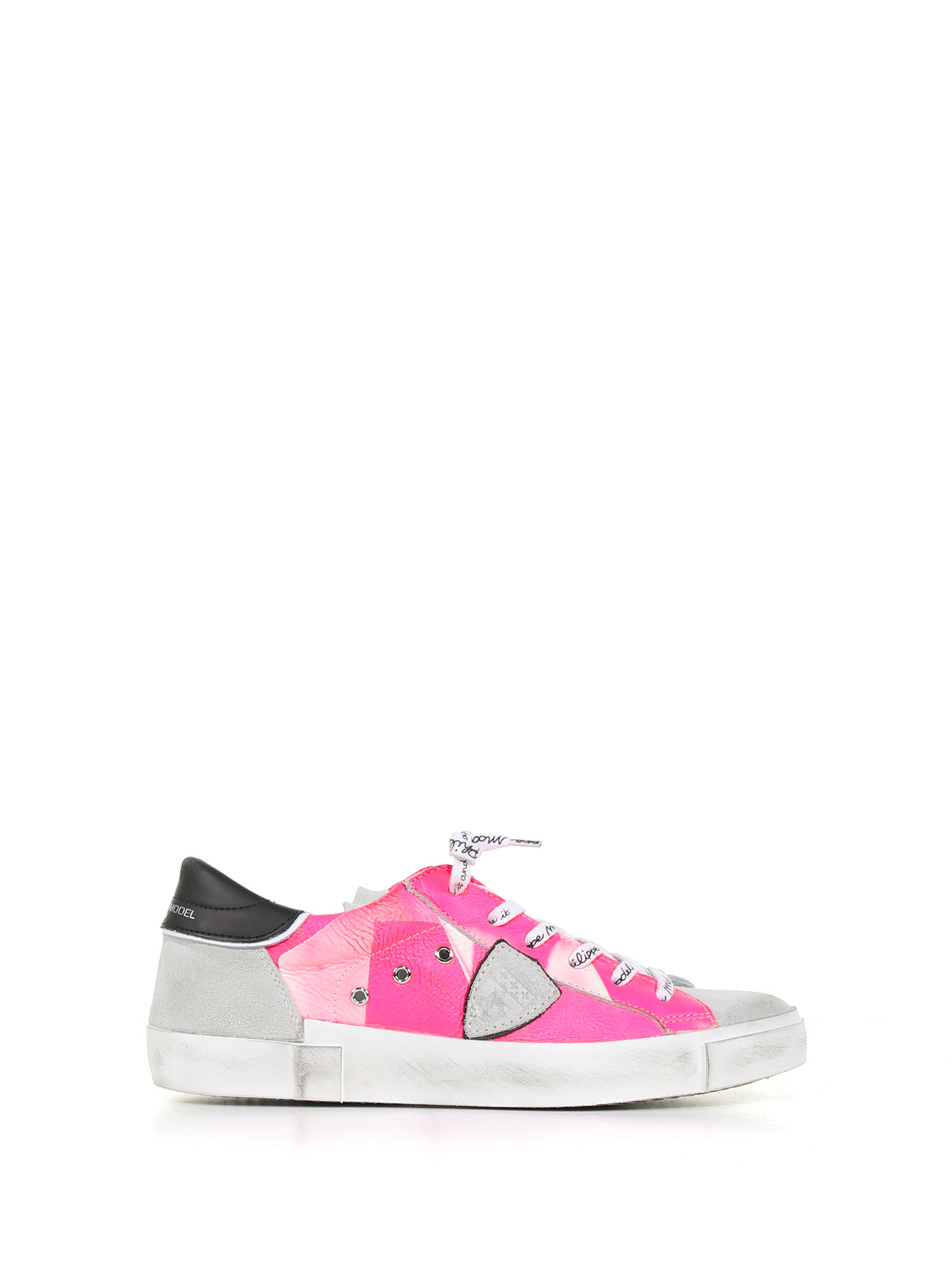 Philippe Model Prsx Batik Leather Sneaker With Suede Details