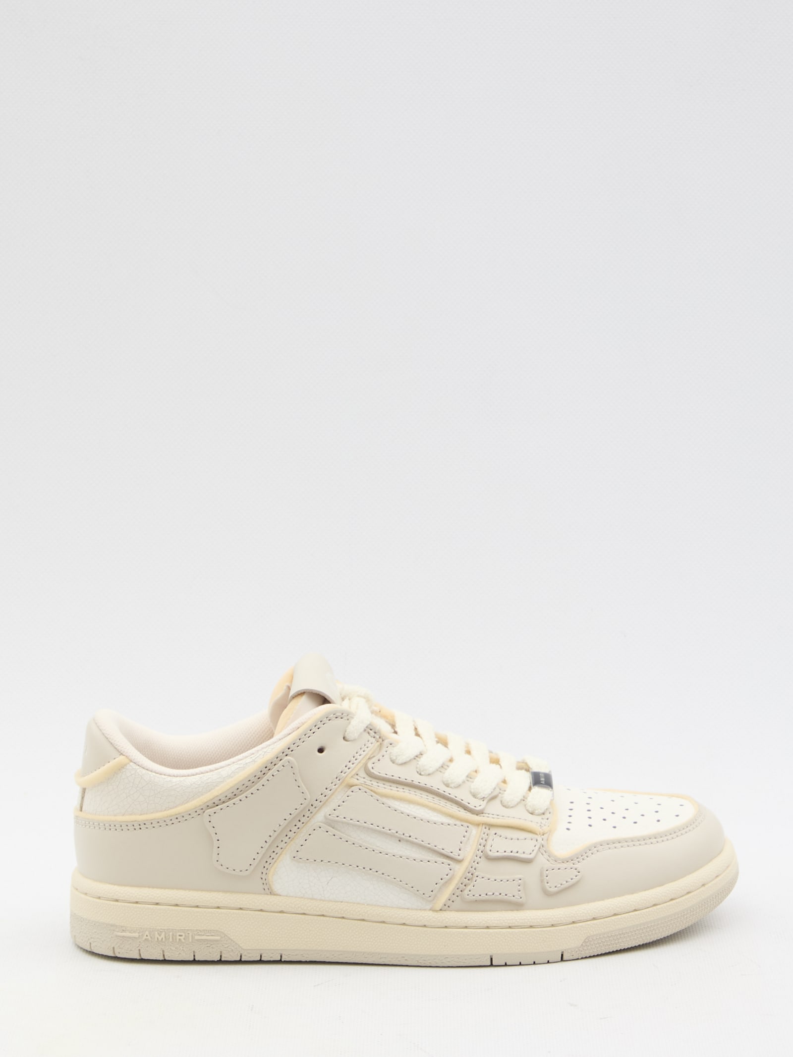 Shop Amiri Collegiate Skel-top Low Sneakers In Beige