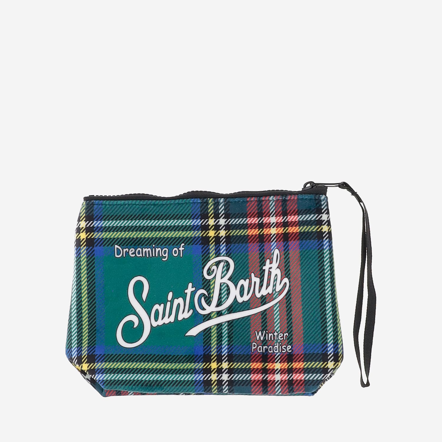 Shop Mc2 Saint Barth Scuba Clutch Bag With Check Pattern In Red