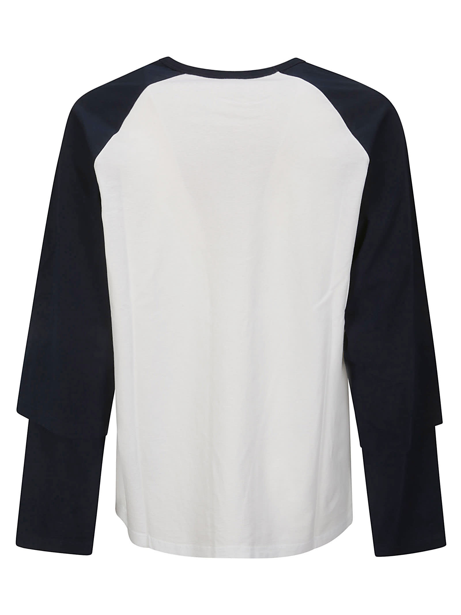 Shop Fuct Double Sleeve Baseball Tee In Patriot Blue Optic White