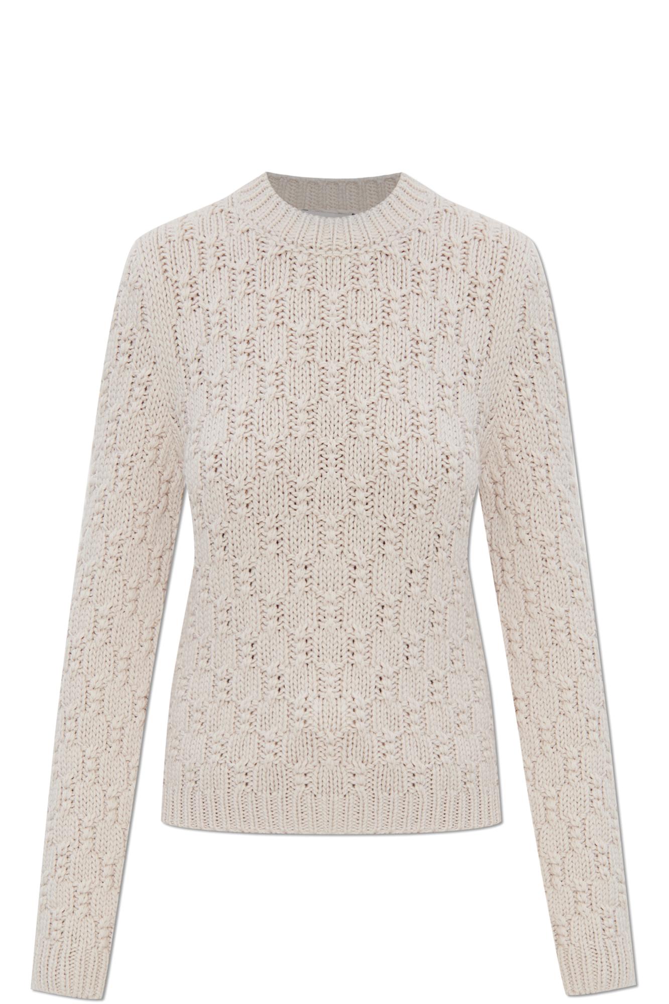 Moncler Sweater With Decorative Knit In White