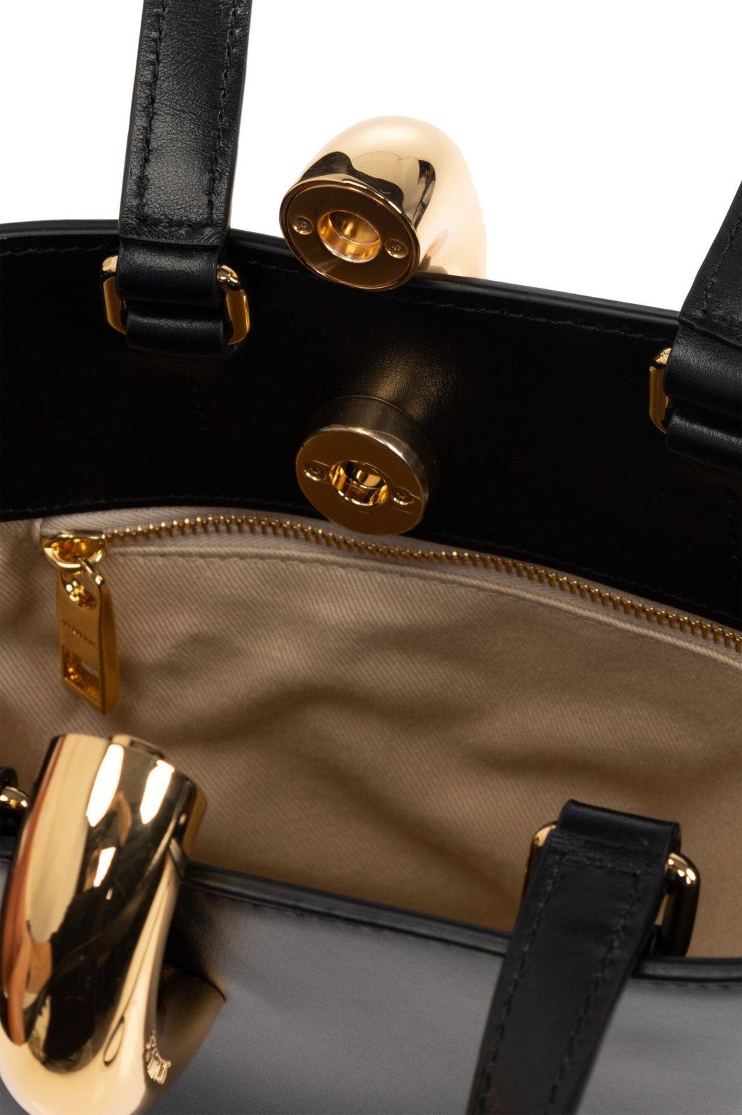 Jacquemus The Small Bambola Asymmetric Mini Bucket Bag In Black