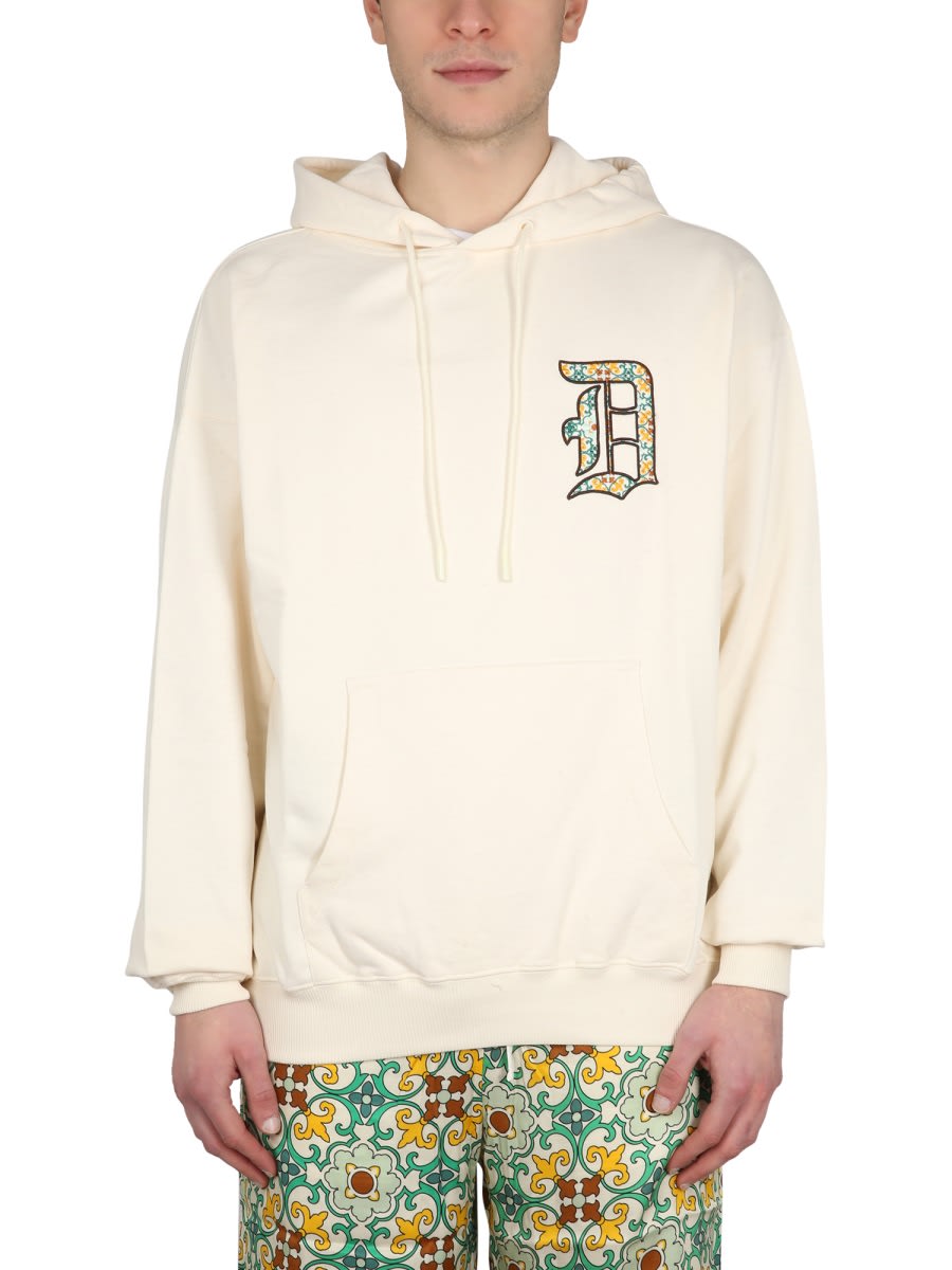 Drôle De Monsieur Hooded Sweatshirt With Logo In Beige