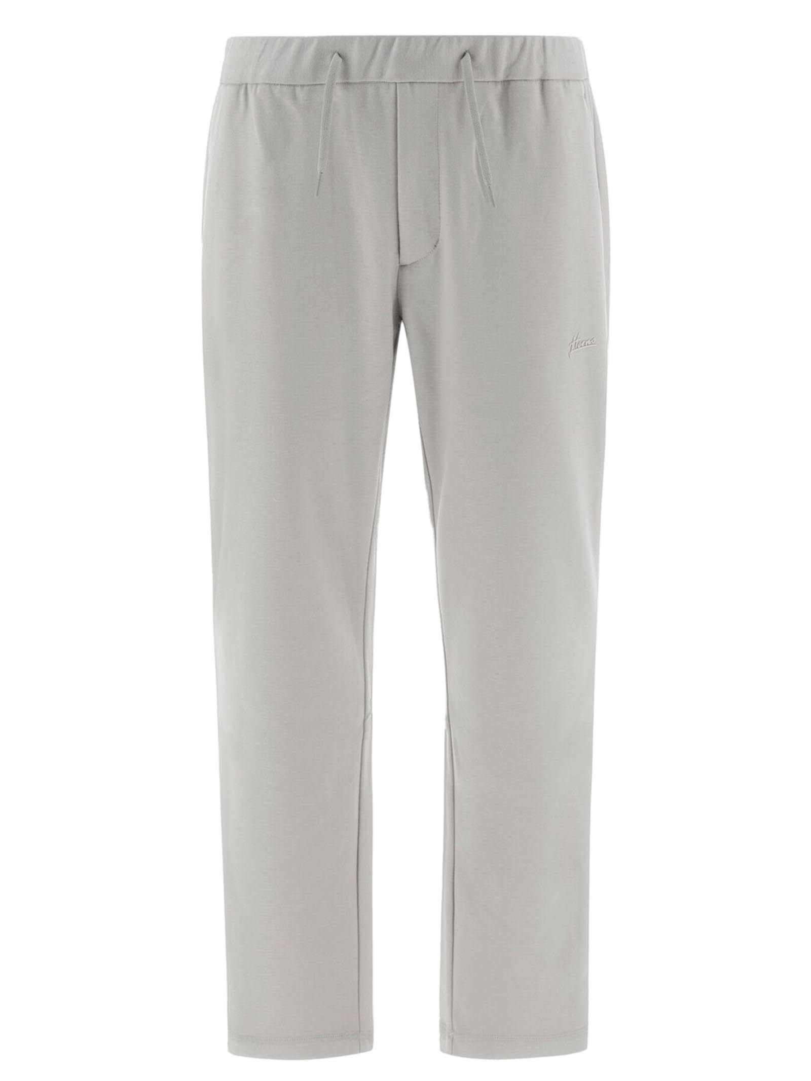 Herno Drawstring Straight-leg Trousers In Grigio