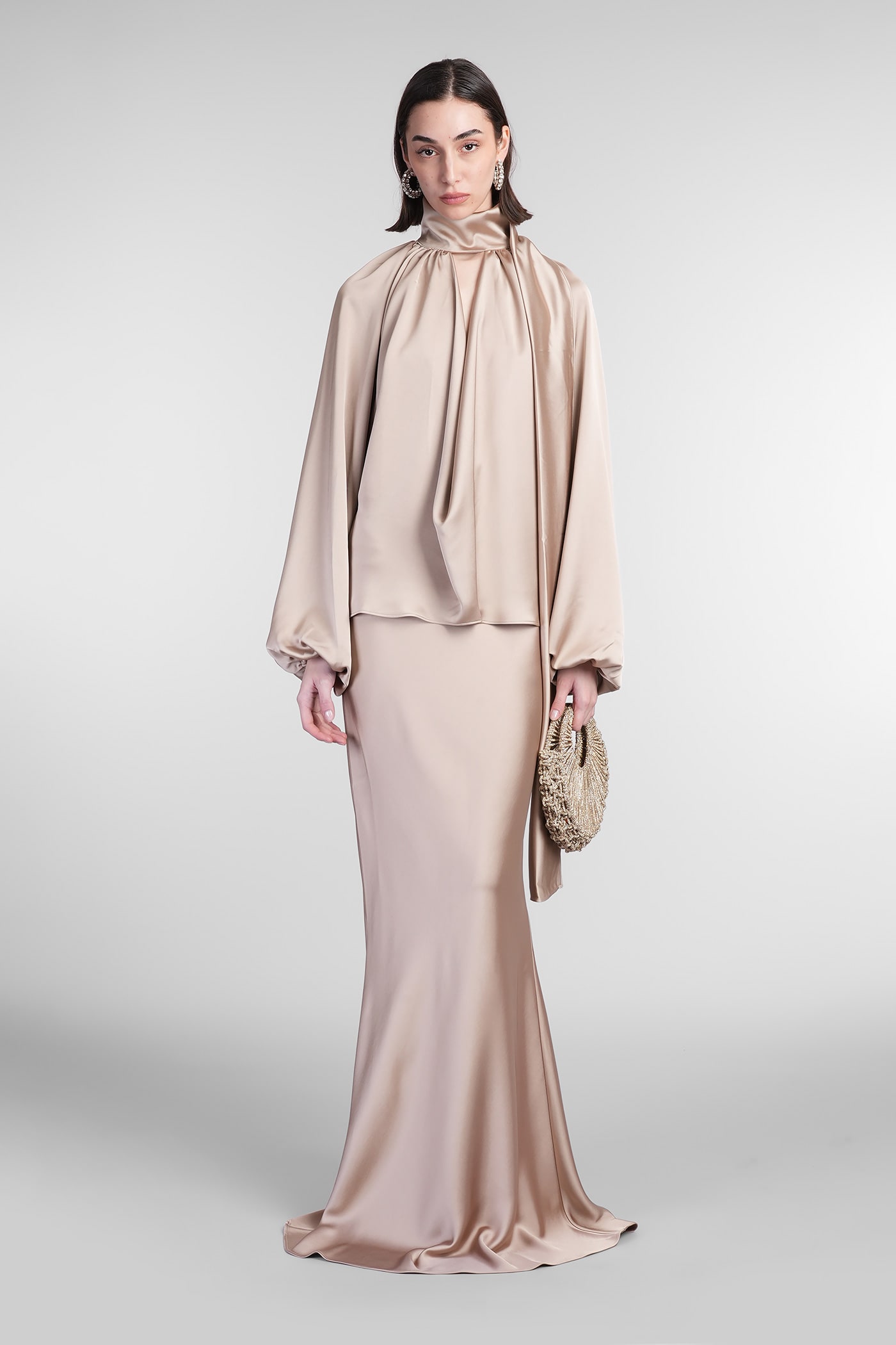 The Andamane Viola Blouse In Grey Polyester In Grey