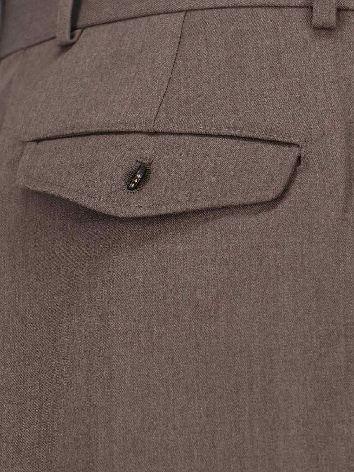 Tonywack Straight Trousers With Pockets And Belt Loops In Brown