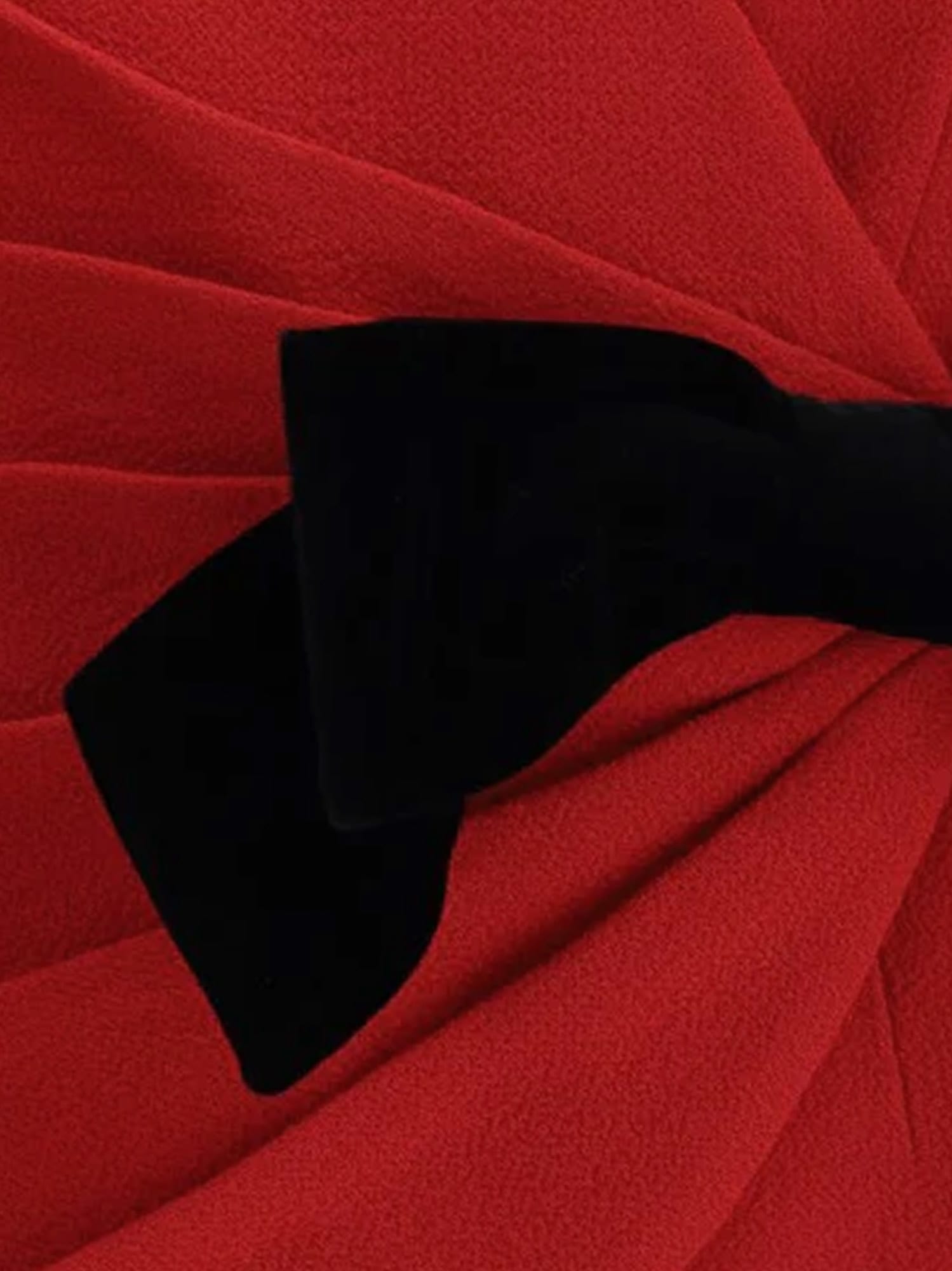 Valentino Wool Crepe Contrasting Bow Jacket In Red