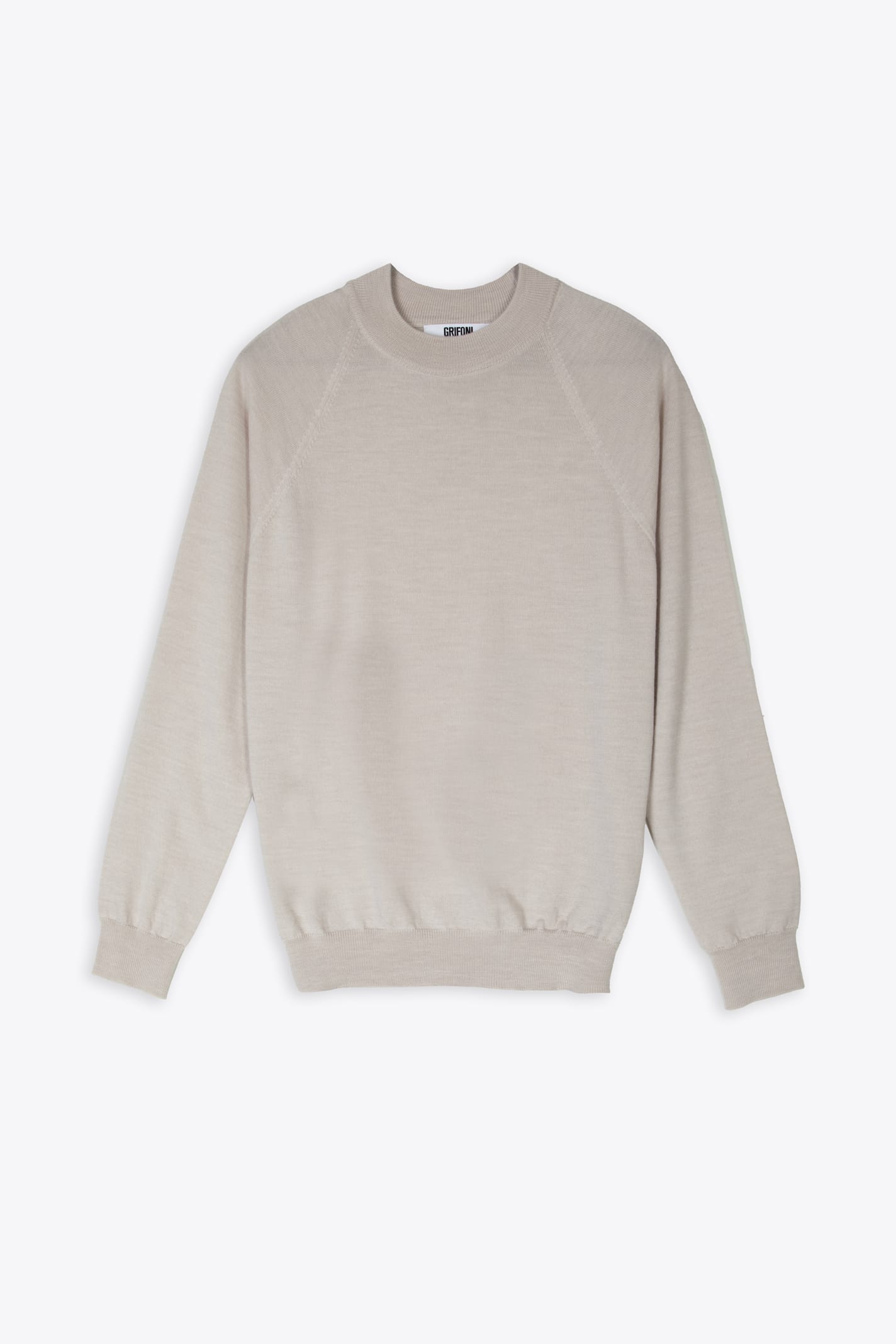 Maglia Raglan Collo Lupetto Sand colour wool raglan sleeves sweater