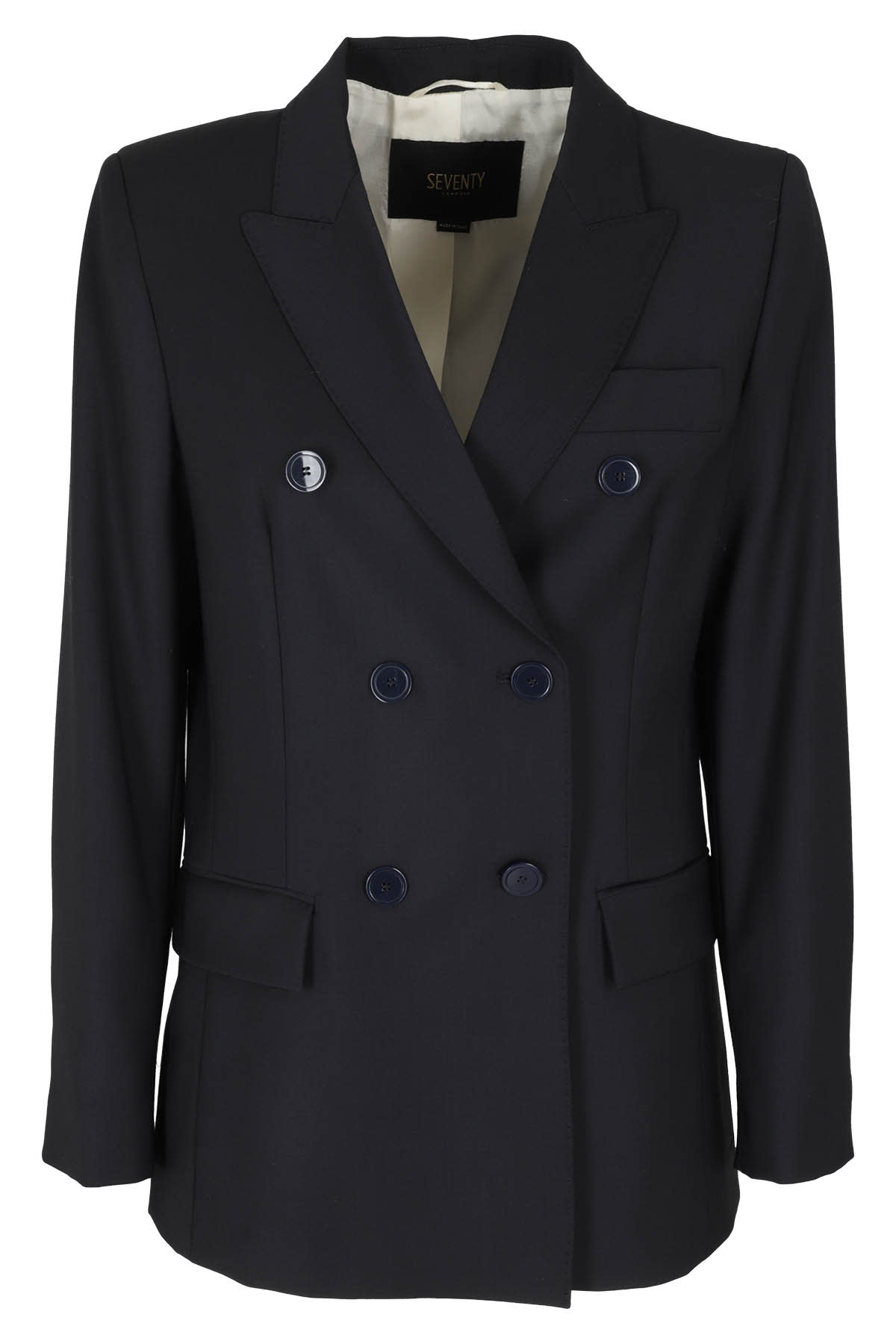 Seventy Double Breasted Jacket In Blu