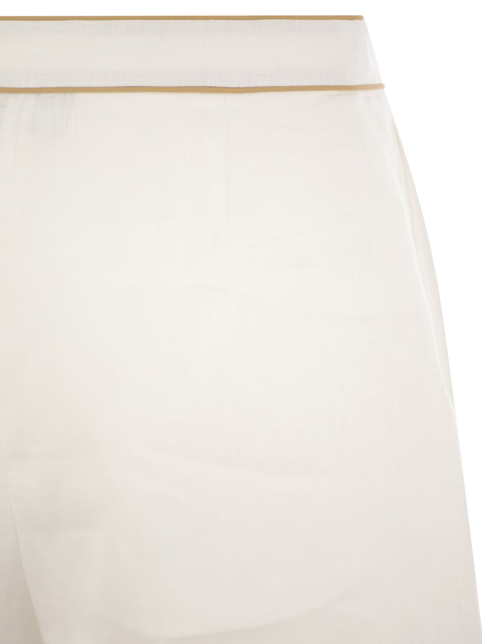 Mvp Wardrobe Bermuda Shorts In Linen In White