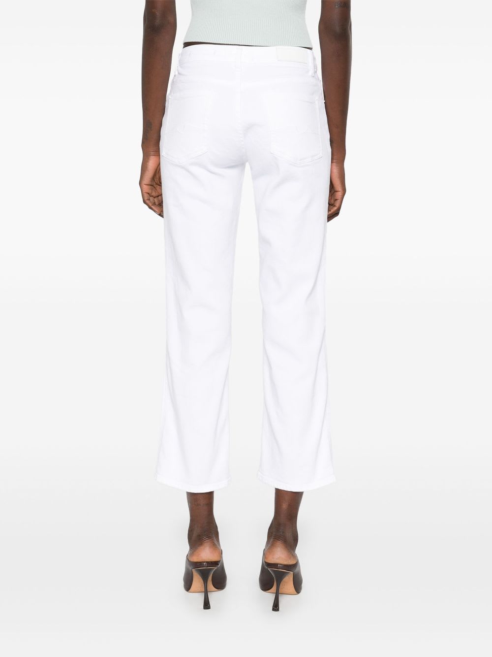 7 For All Mankind Calie Straight Denim Jeans In White