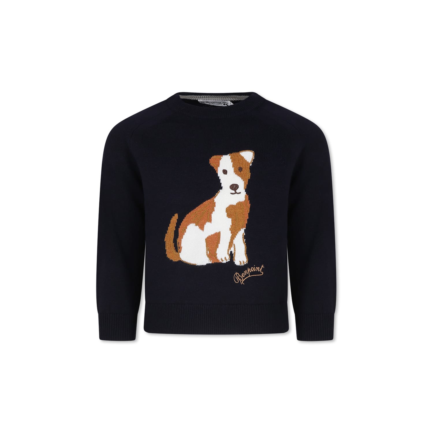 Shop Bonpoint Blue Sweater For Boy With Dog