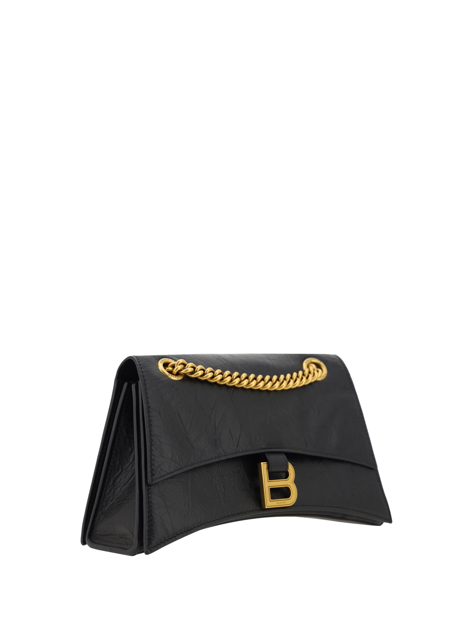 Shop Balenciaga Crush Small Shoulder Bag In Black
