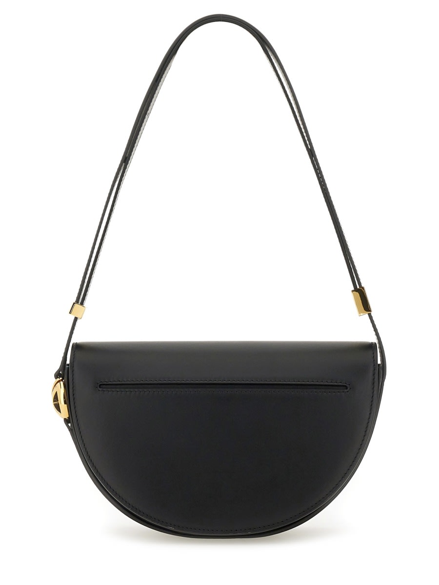 Patou Leather Shoulder Bag With Adjustable Strap In Buff
