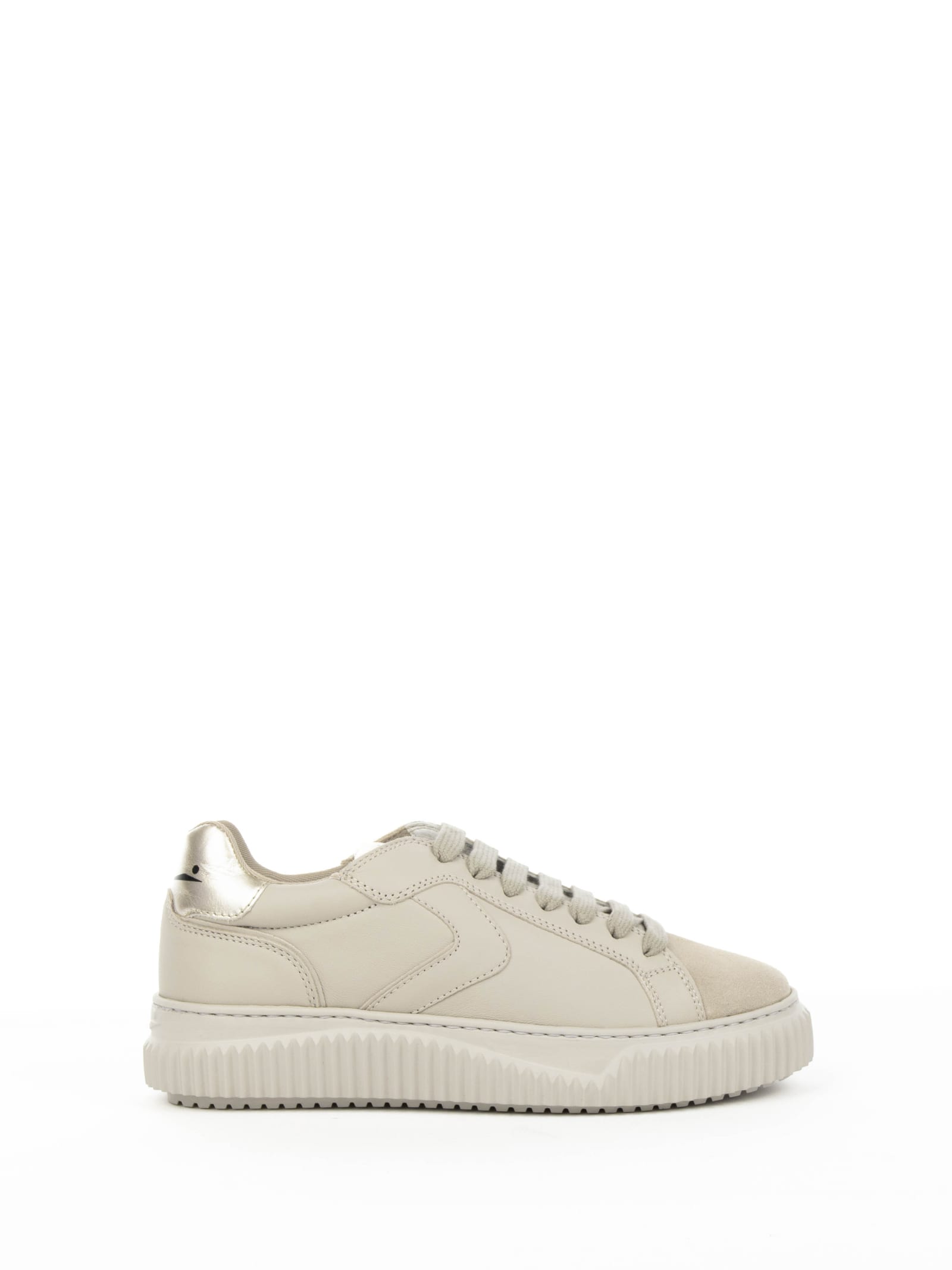 Beige Nappa And Suede Sneaker